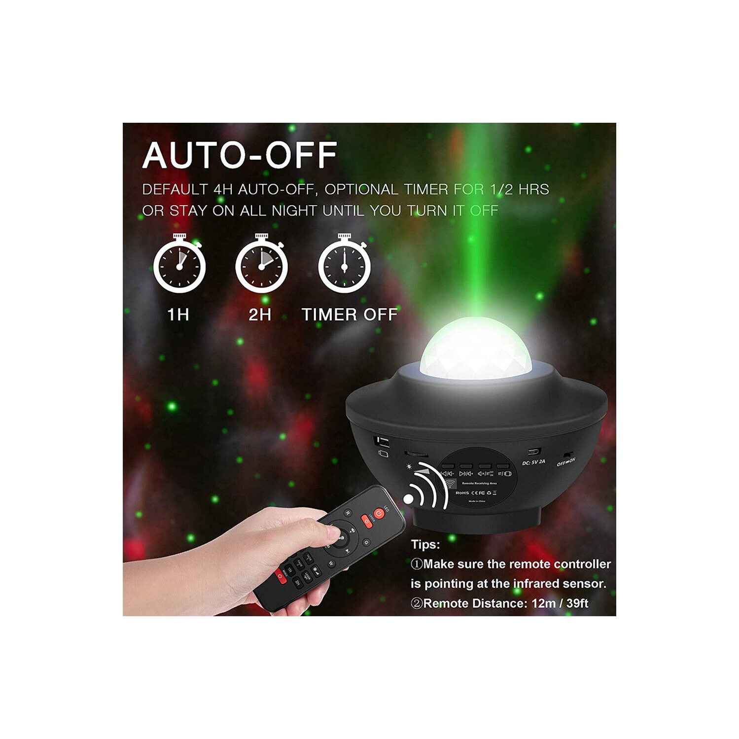 Stars Night Light Galaxy Projector w/LED Light,Bluetooth Speaker,Remote Control