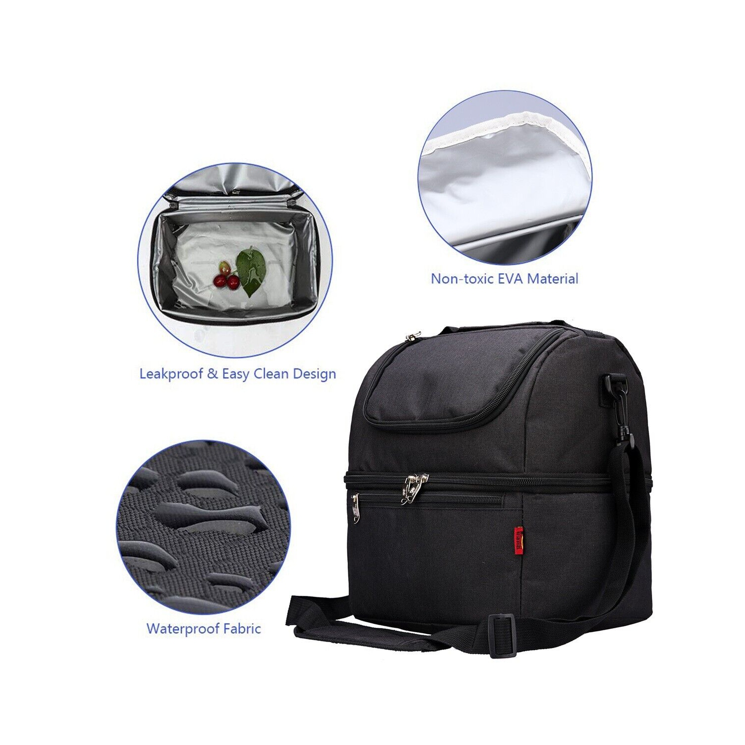 Insulated Leakproof Double Decker Cooler Bag for Trip/ Picnic/ Sports/ Flight