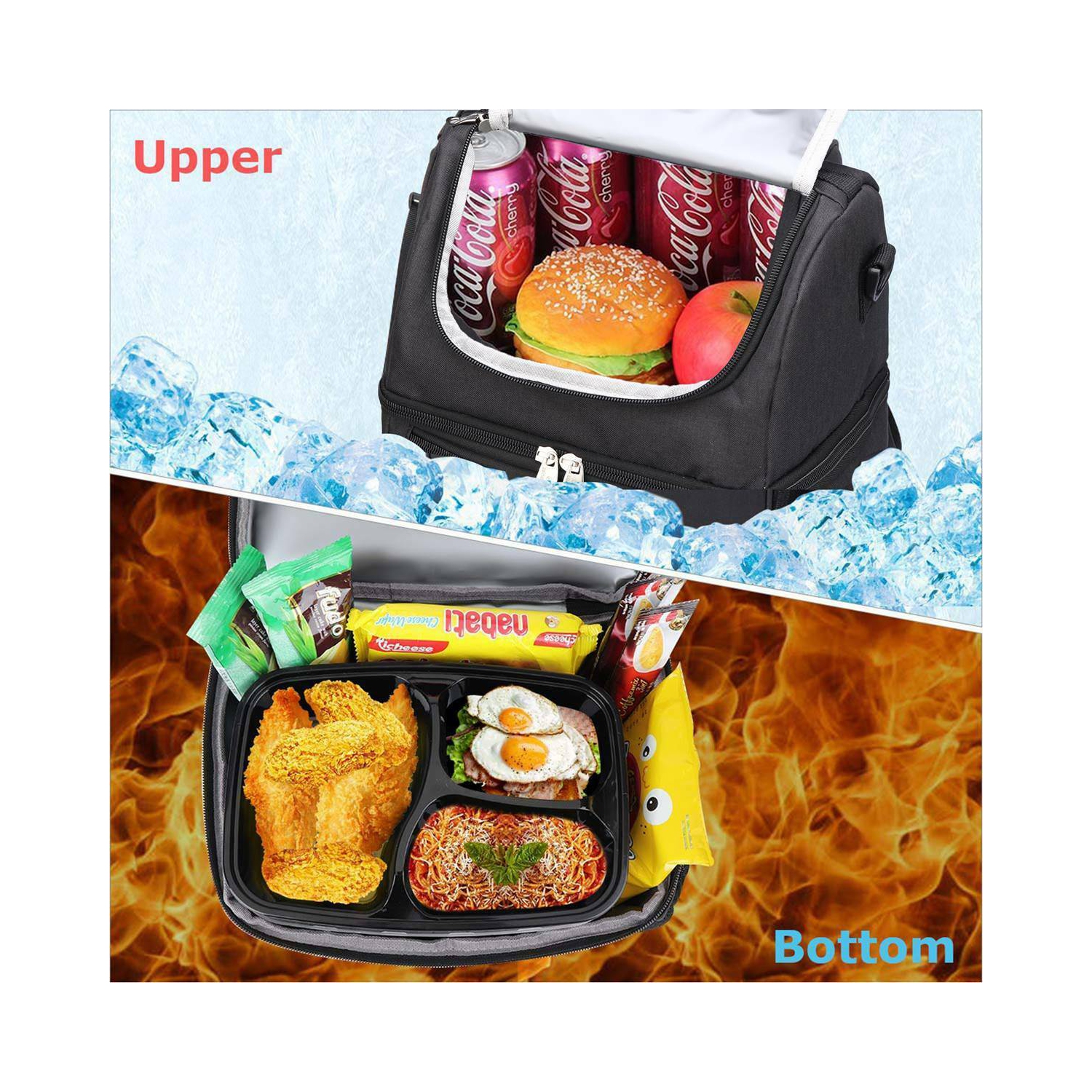 Insulated Leakproof Double Decker Cooler Bag for Trip/ Picnic/ Sports/ Flight
