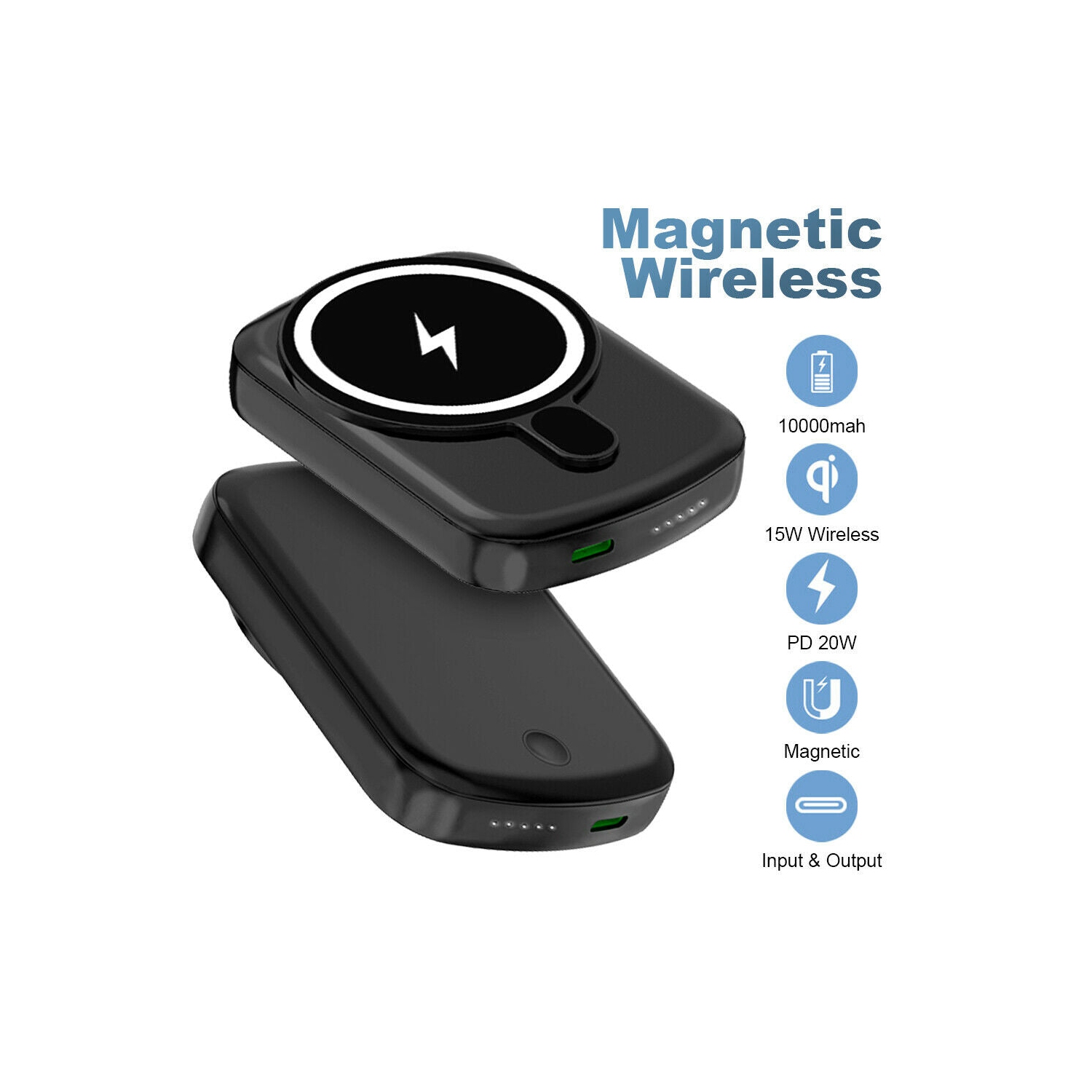 [15W Qi&PD 20W Fast Charging] Magnetic Charging Power Bank for iPhone 13 Pro Max