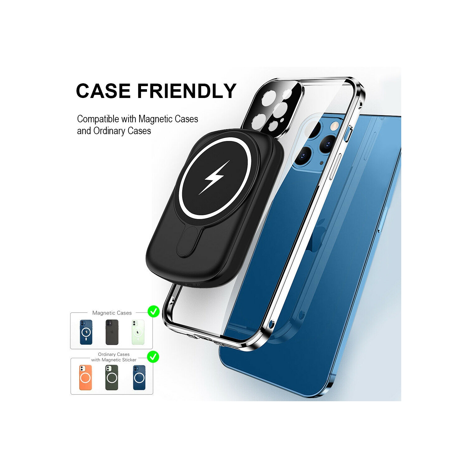[15W Qi&PD 20W Fast Charging] Magnetic Charging Power Bank for iPhone 13 Pro Max