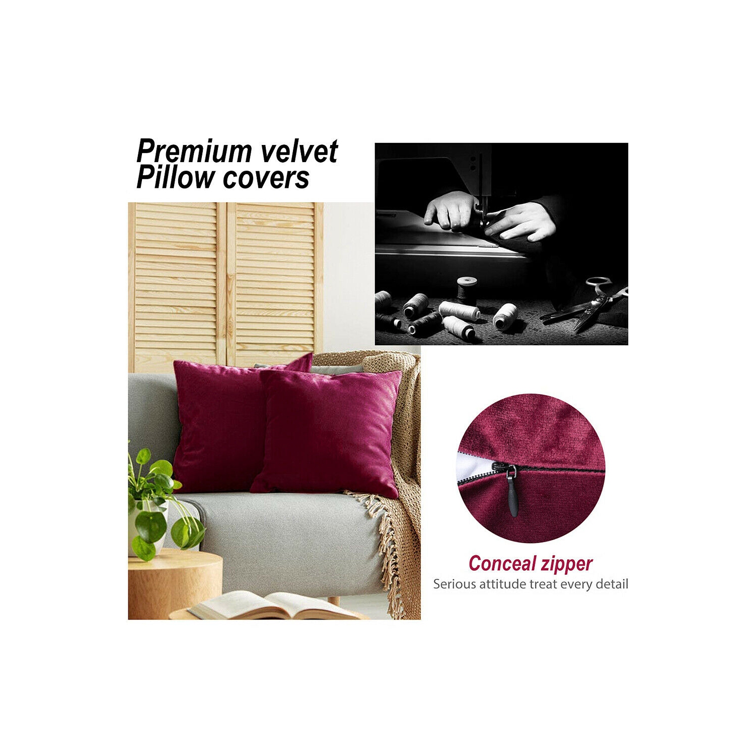 Luxury Home Decoration Crushed Velvet Cushion Cover for Sofa Couch Bed Chair Car