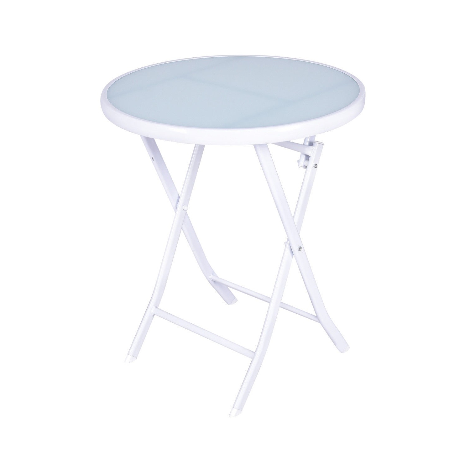 Ensemble bistro pliant de patio de 3 pièces pour balcon ou espace extérieur - Blanc