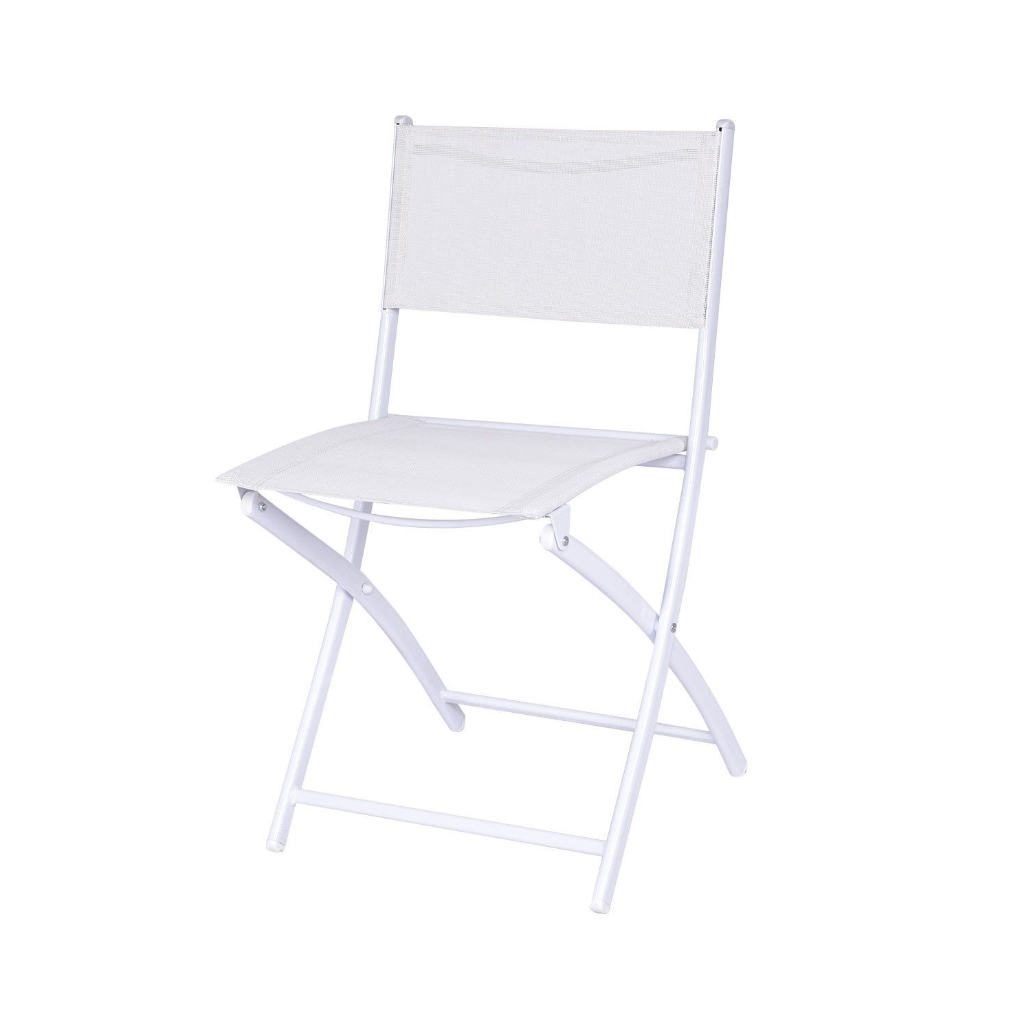 Ensemble bistro pliant de patio de 3 pièces pour balcon ou espace extérieur - Blanc