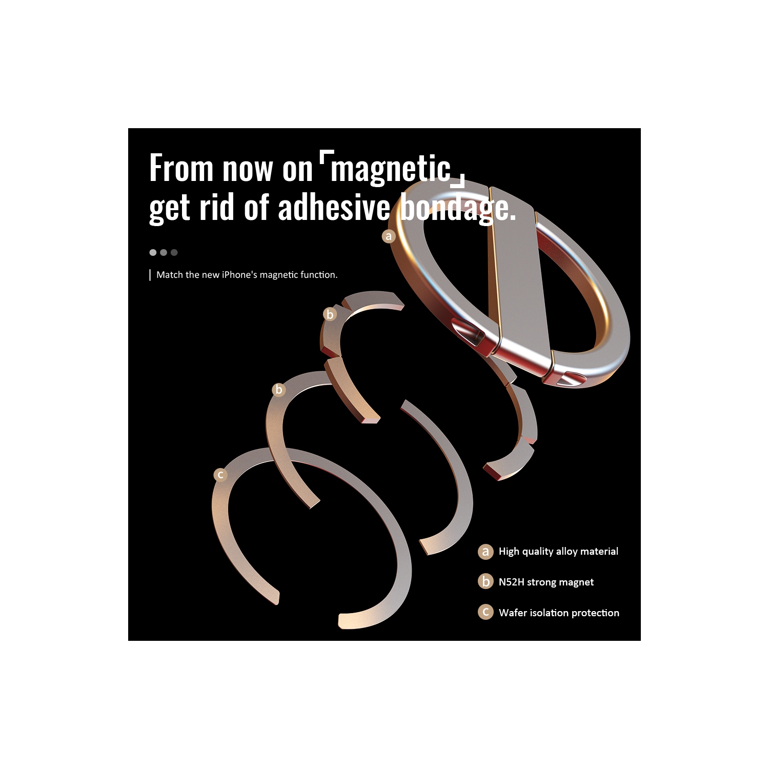 axGear Portable Magnetic Phone Stand Bracket Foldable Phone Holder(Black Only)