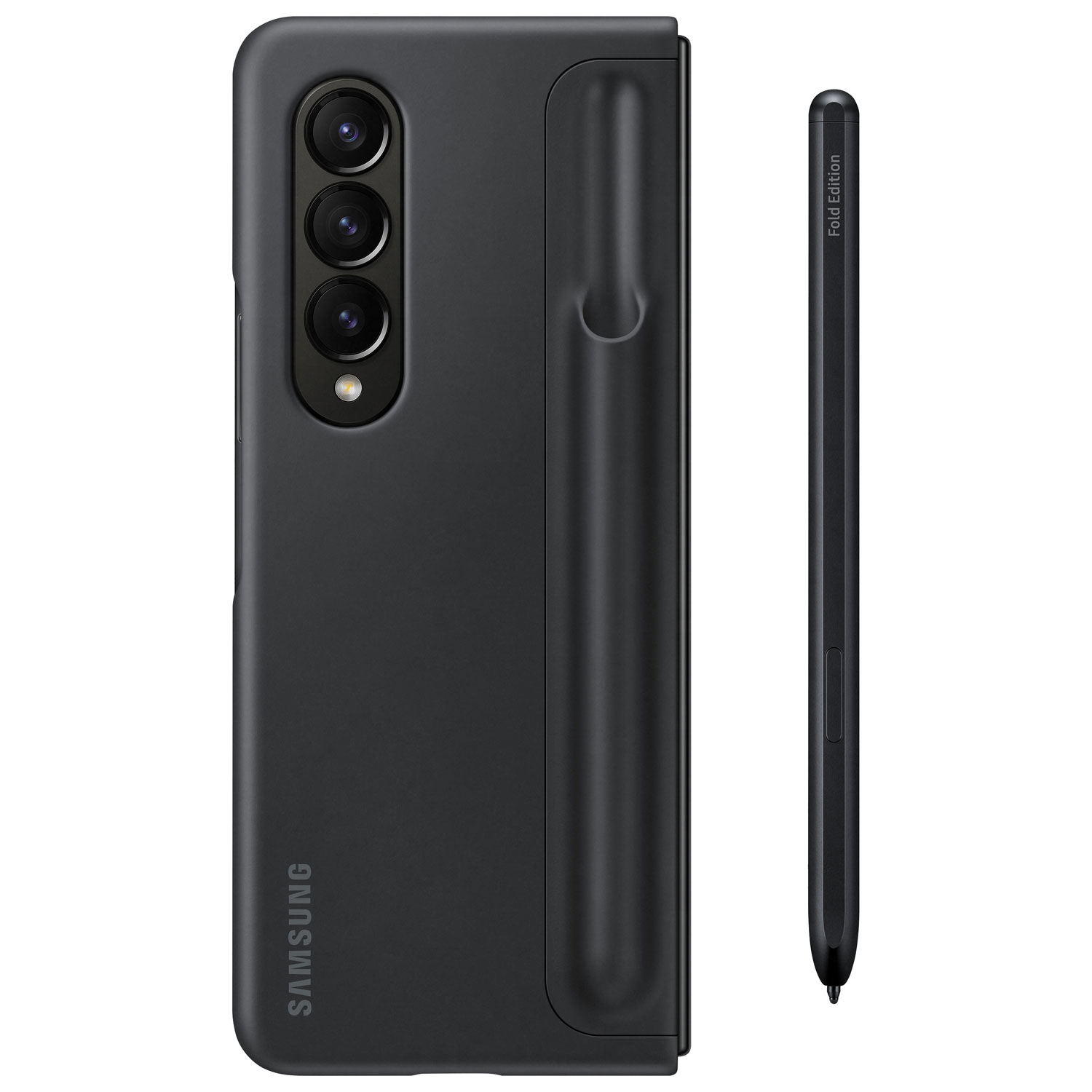 Samsung Standing Flip Cover Case With Pen for Galaxy Z Fold4 - Black