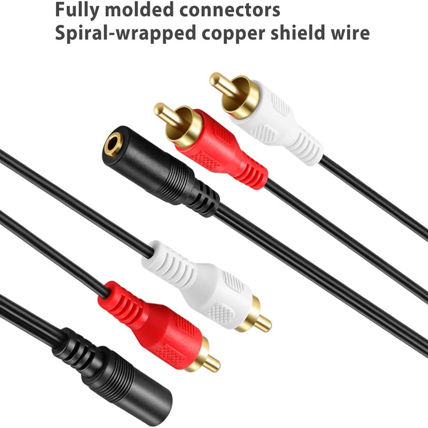3.5mm to RCA Stereo Audio Cable Adapter - 3.5mm Female to Stereo RCA Male Bi-Directional AUX Auxiliary Male Headphone Jack Plug Y Splitter to