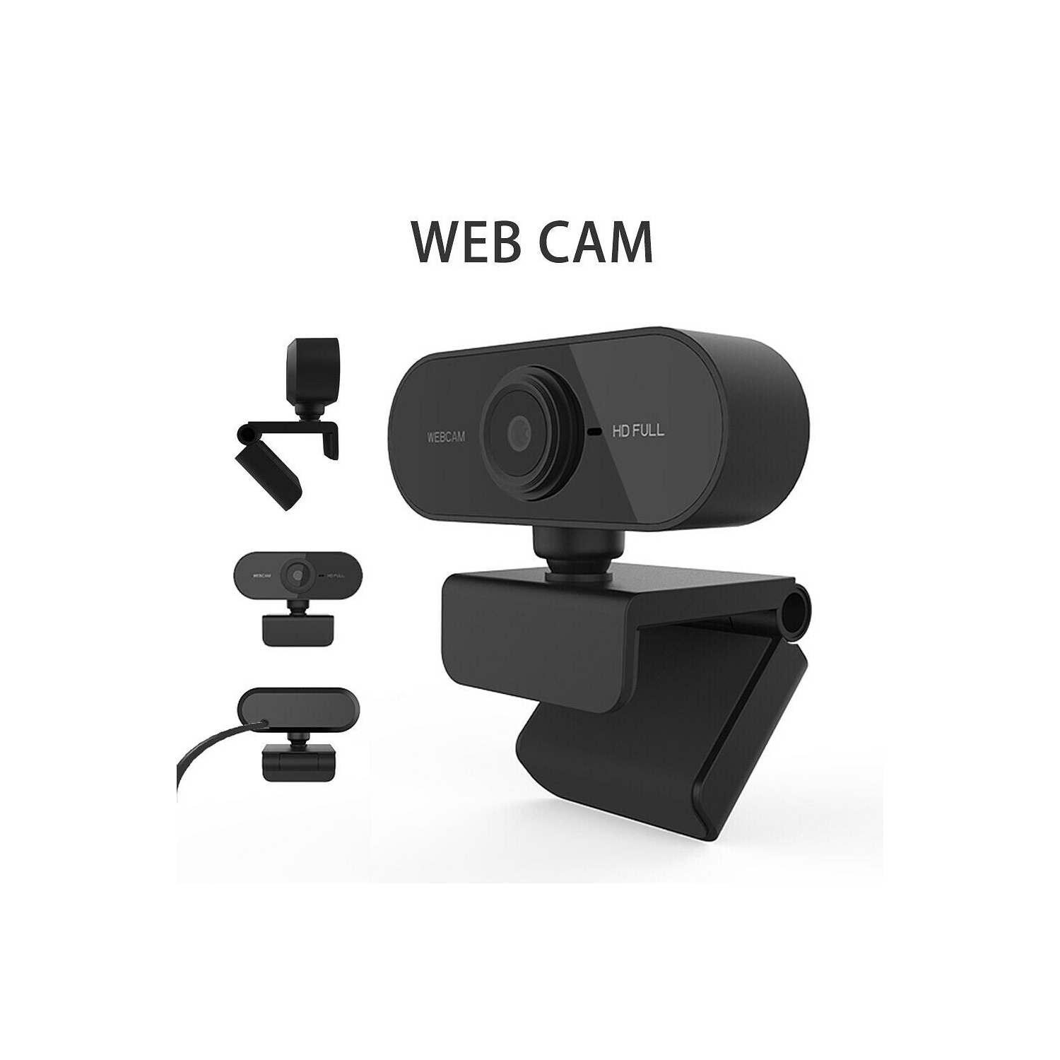 1080P HD Streaming USB Webcam with Microphone & Rotatable Clip for PC,MAC,Laptop