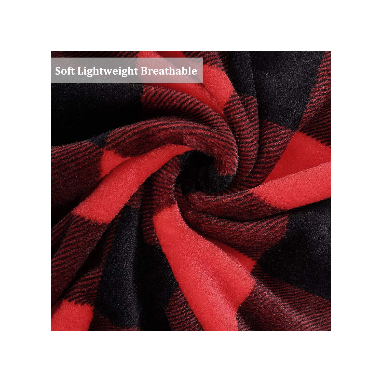 [Hypoallergenic, Anti-Static, Warm] Plaid Design Reversible Sherpa Throw Blanket
