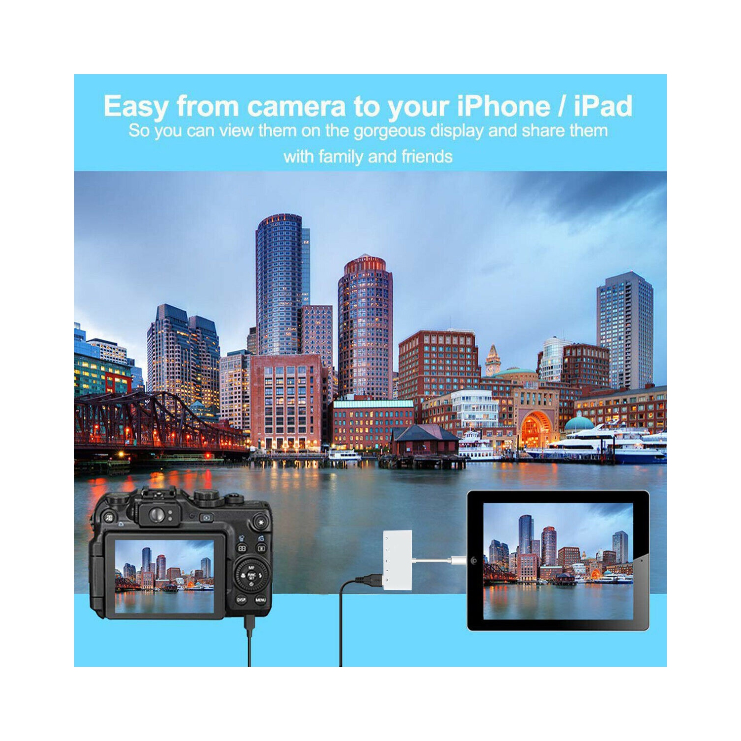 5 in 1 8-Pin to TF SD Card Reader Camera USB OTG Adapter For iPhone iPad iPod CA