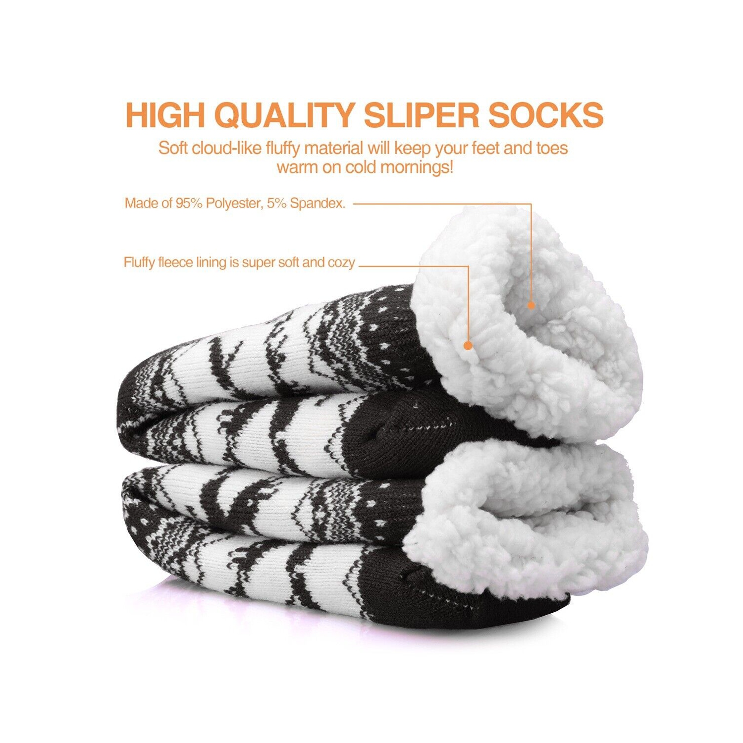 Unisex Winter Warm Thick Fleece Lining Thermal Socks Fuzzy Soft for Christmas CA
