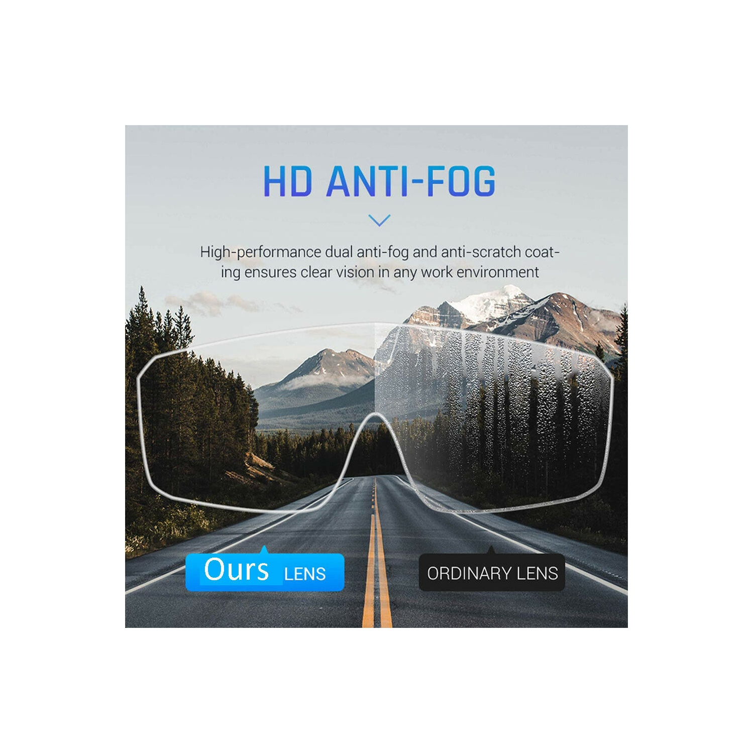 Lunettes de sécurité avec verres transparents antibuée, résistants aux égratignures, à protection UV, à OTG