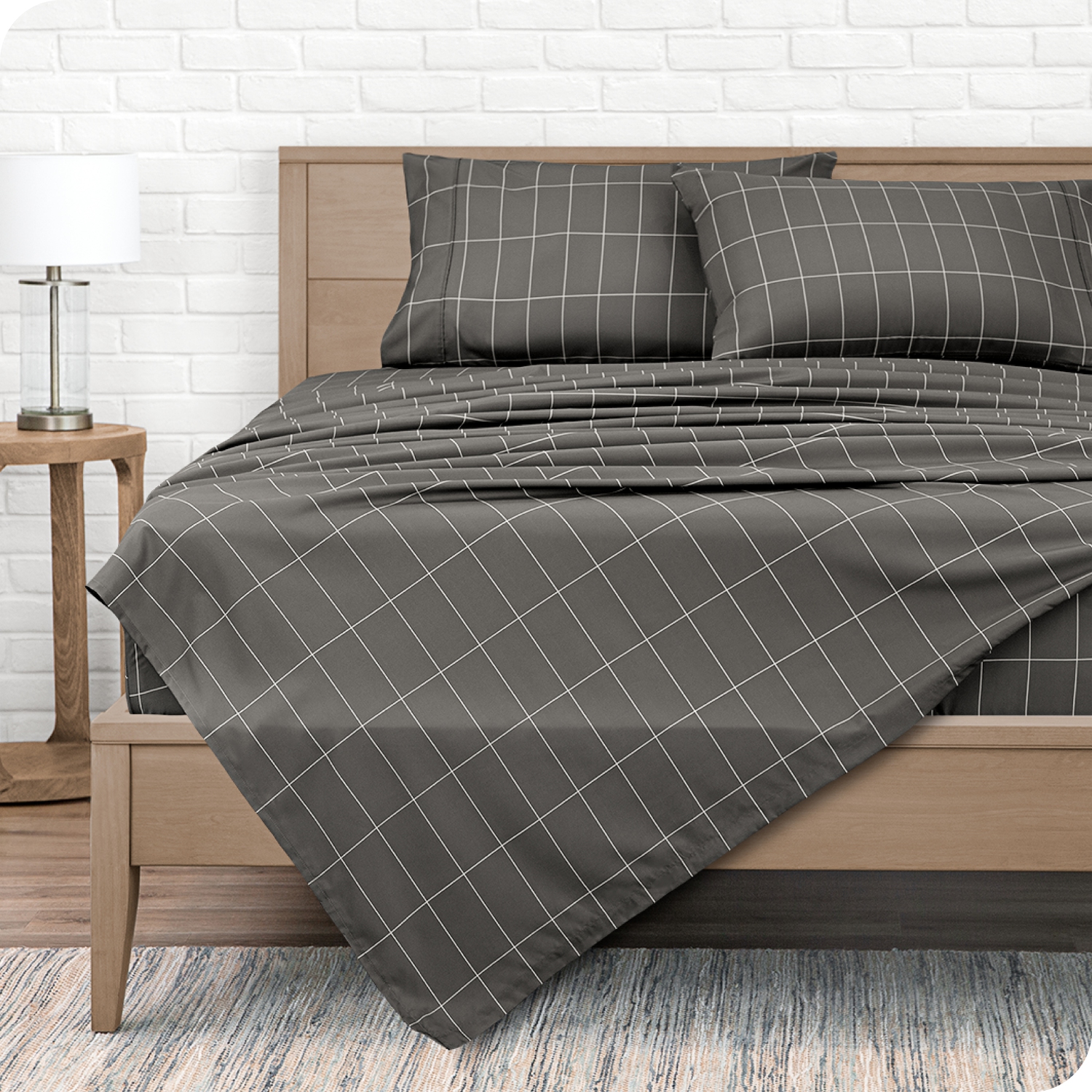 Drap plat microfibre ultradouce 1800 po Bare Home - double brossé, hypoallergénique, résistant aux plis, facile d’entretien