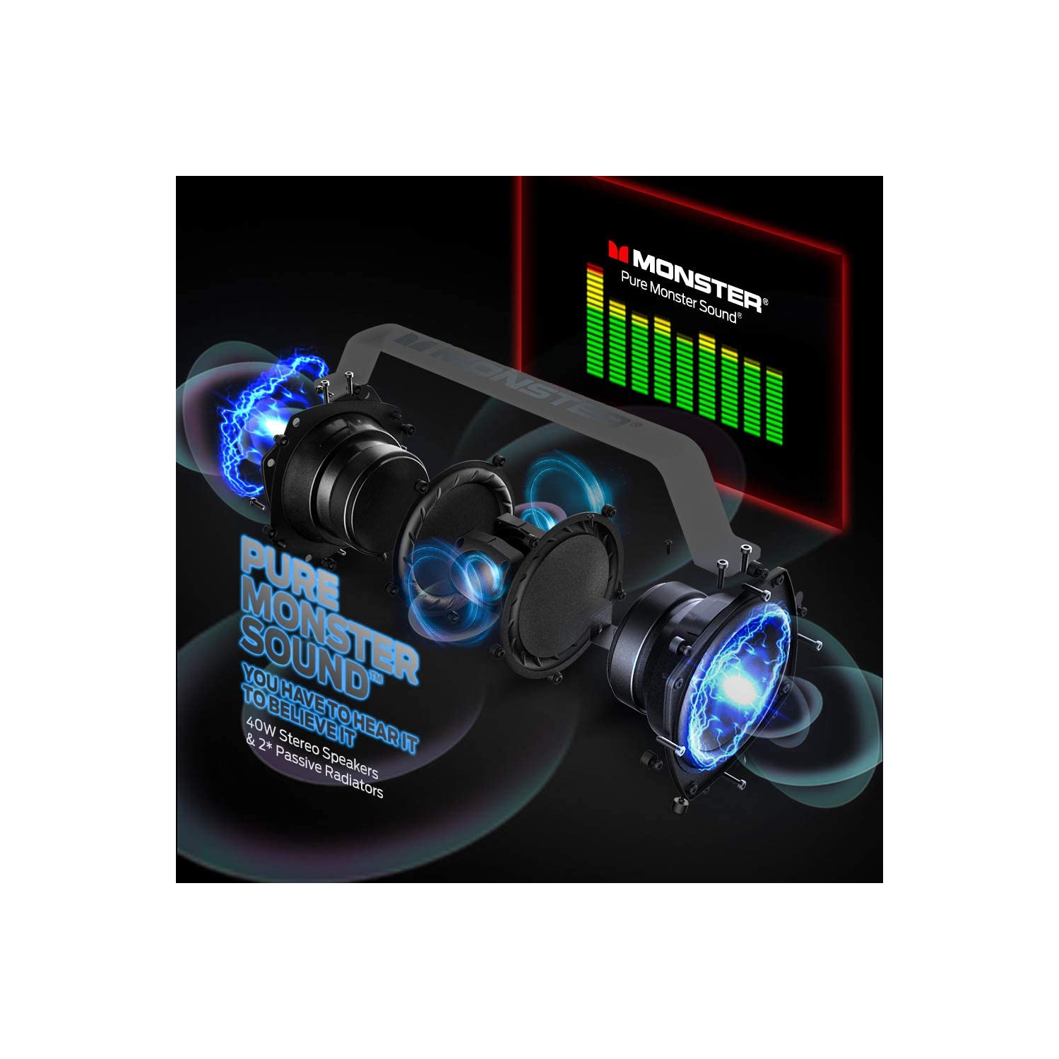 Boîte ouverte : haut-parleur Bluetooth Adventurer Force Monster, haut-parleur Bluetooth 5.0 étanche IPX7 avec entrée microphone pour karaoké