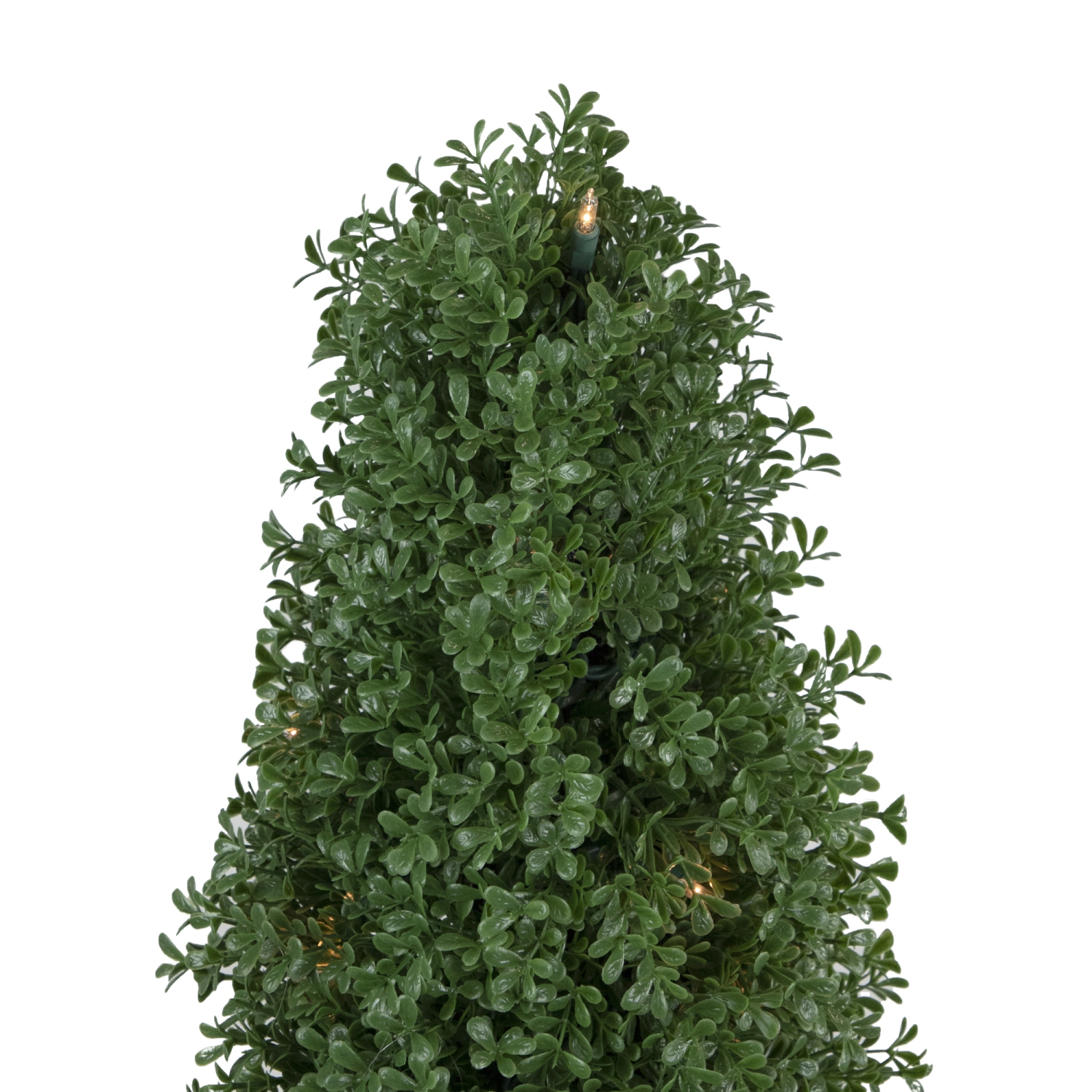 Pre-Lit Artificial Boxwood Cone Topiary Tree in Round Pot - 4' - Clear Lights