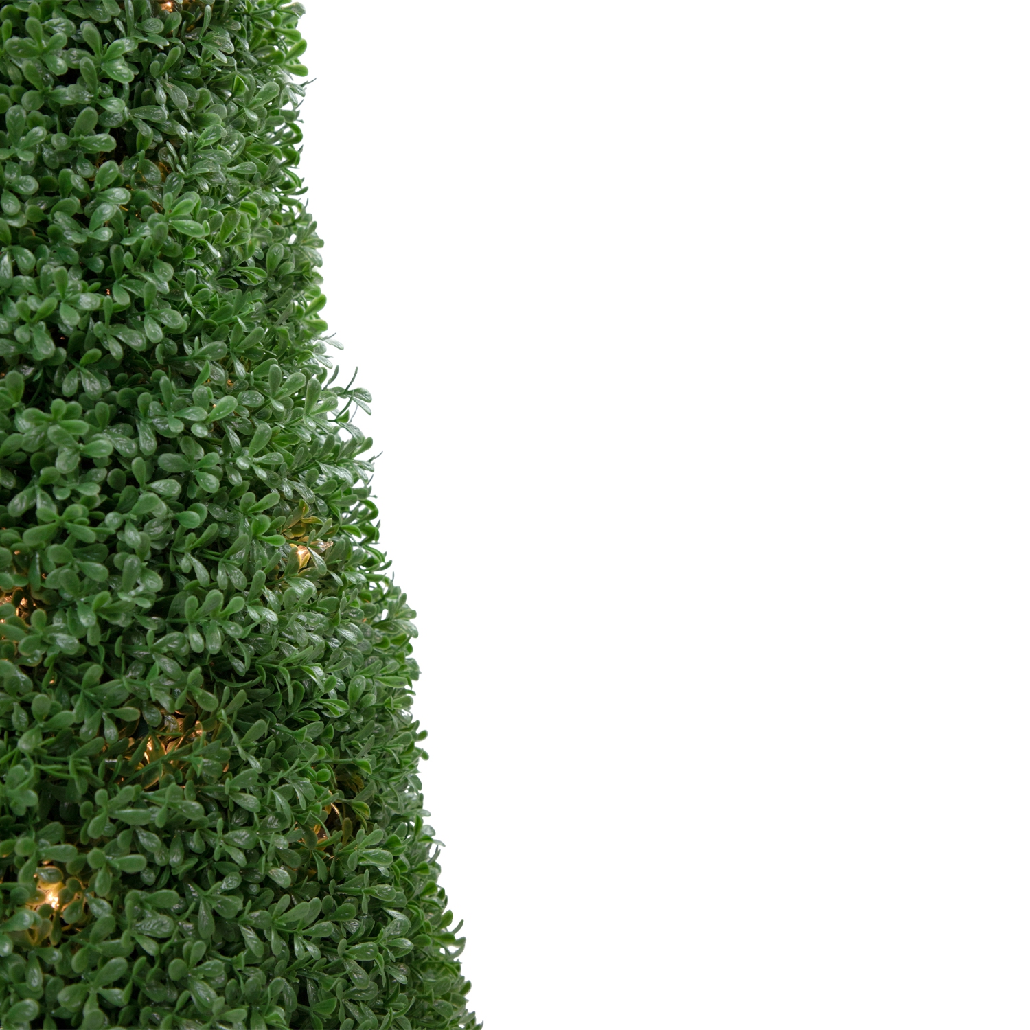 Pre-Lit Artificial Boxwood Cone Topiary Tree in Round Pot - 4' - Clear Lights