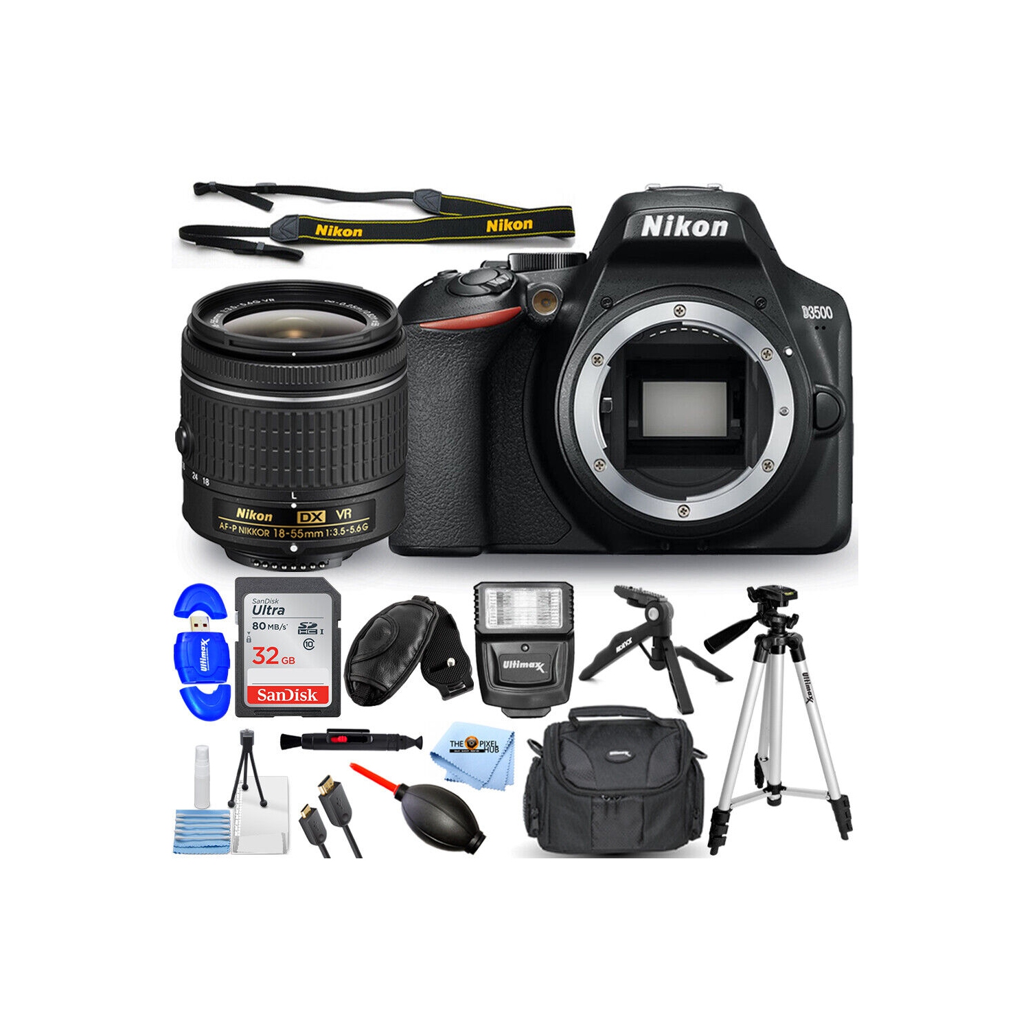 Nikon D3500 24.2MP DSLR Camera with 18-55mm VR Lens 1590 - 12PC 
