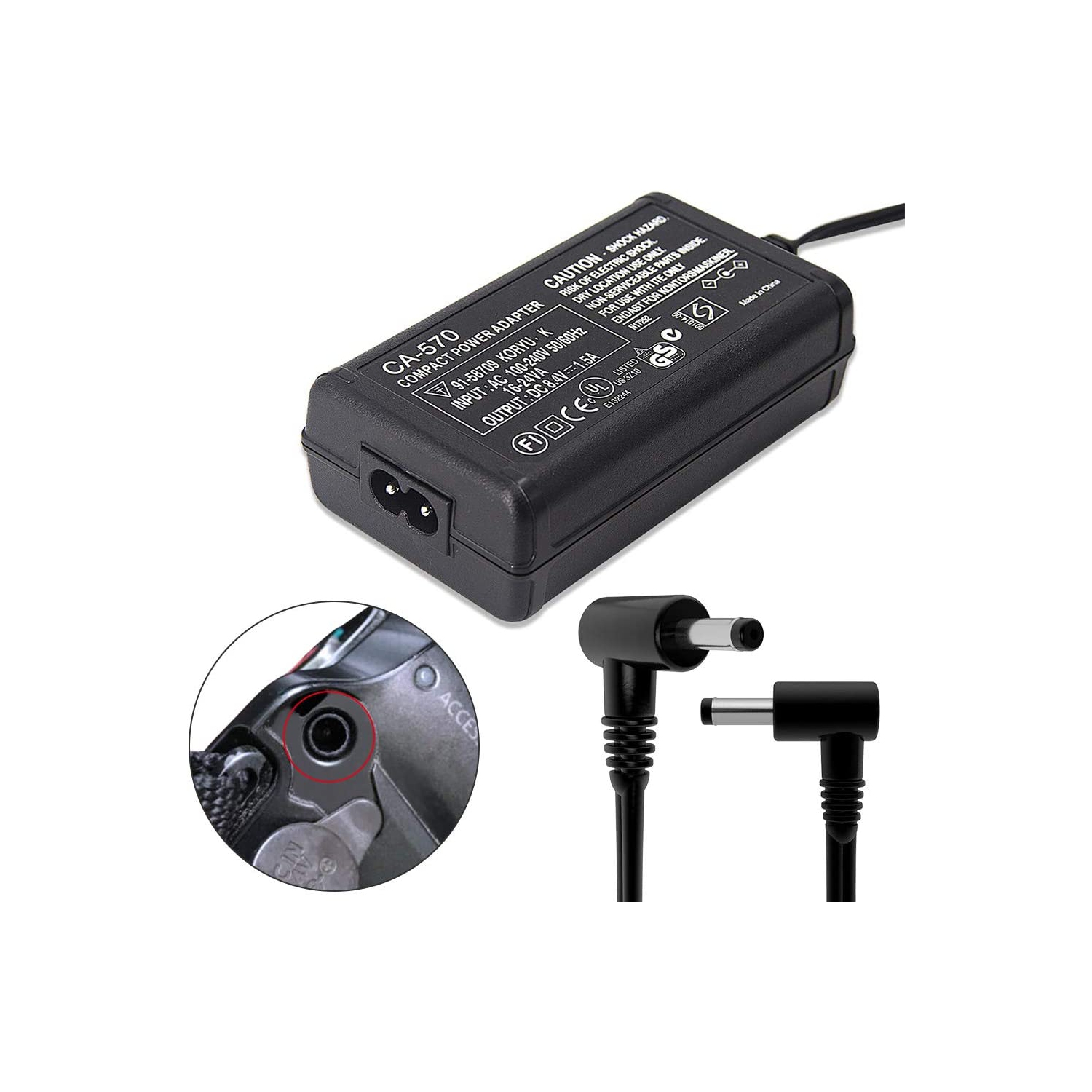 CHARGEUR CA-570 compatible avec Canon XA25, XA10, XA-20, Canon XA30, HG20, XH-A1, XA-30, VIXIA HF100, XA11, HF G20, VIXIA HF G20, FS3000, FS200,