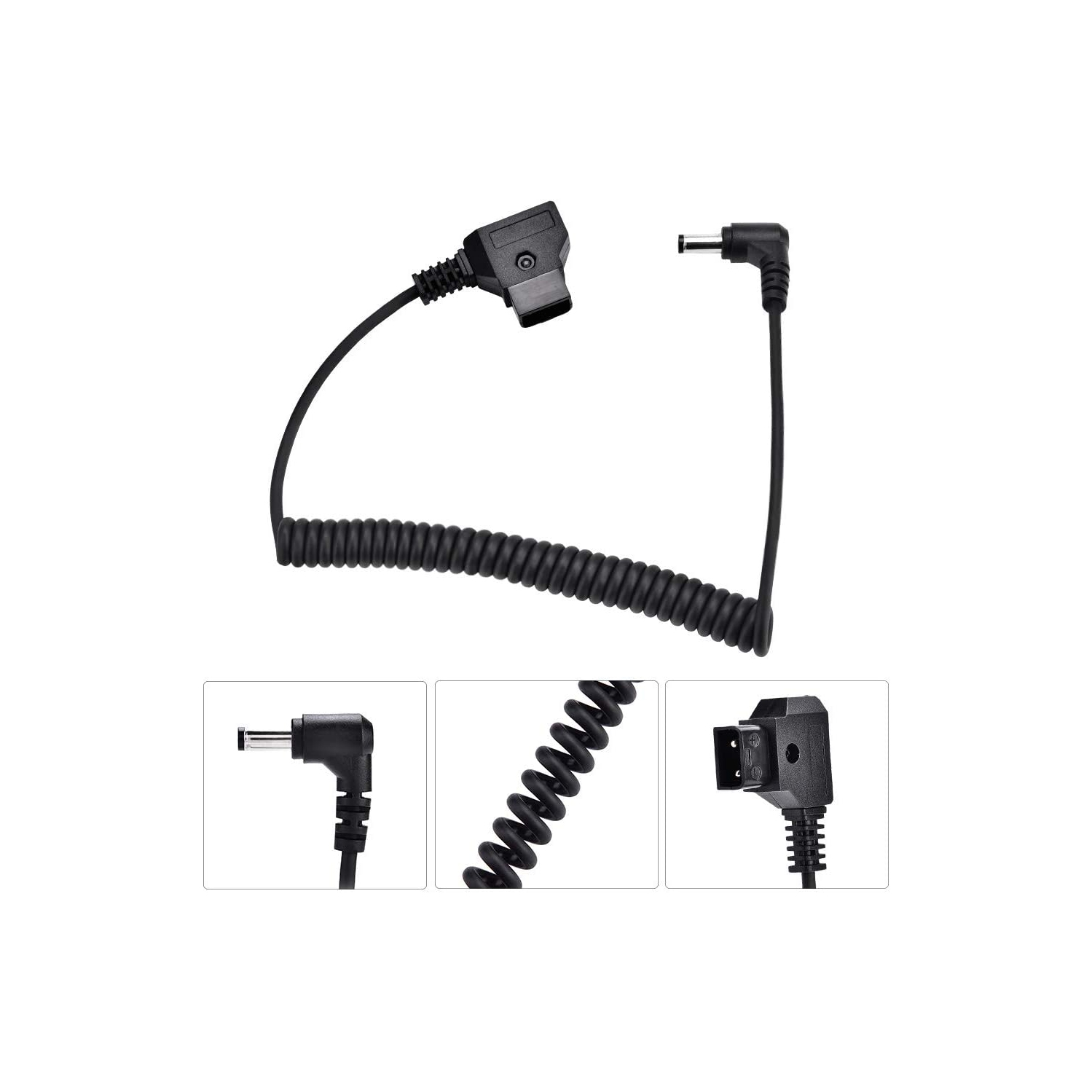 Câble adaptateur D-Tap de type B mâle à angle droit c.c. de 5,5 x 2,5 mm Câble adaptateur pour batterie à monture V d’Anton