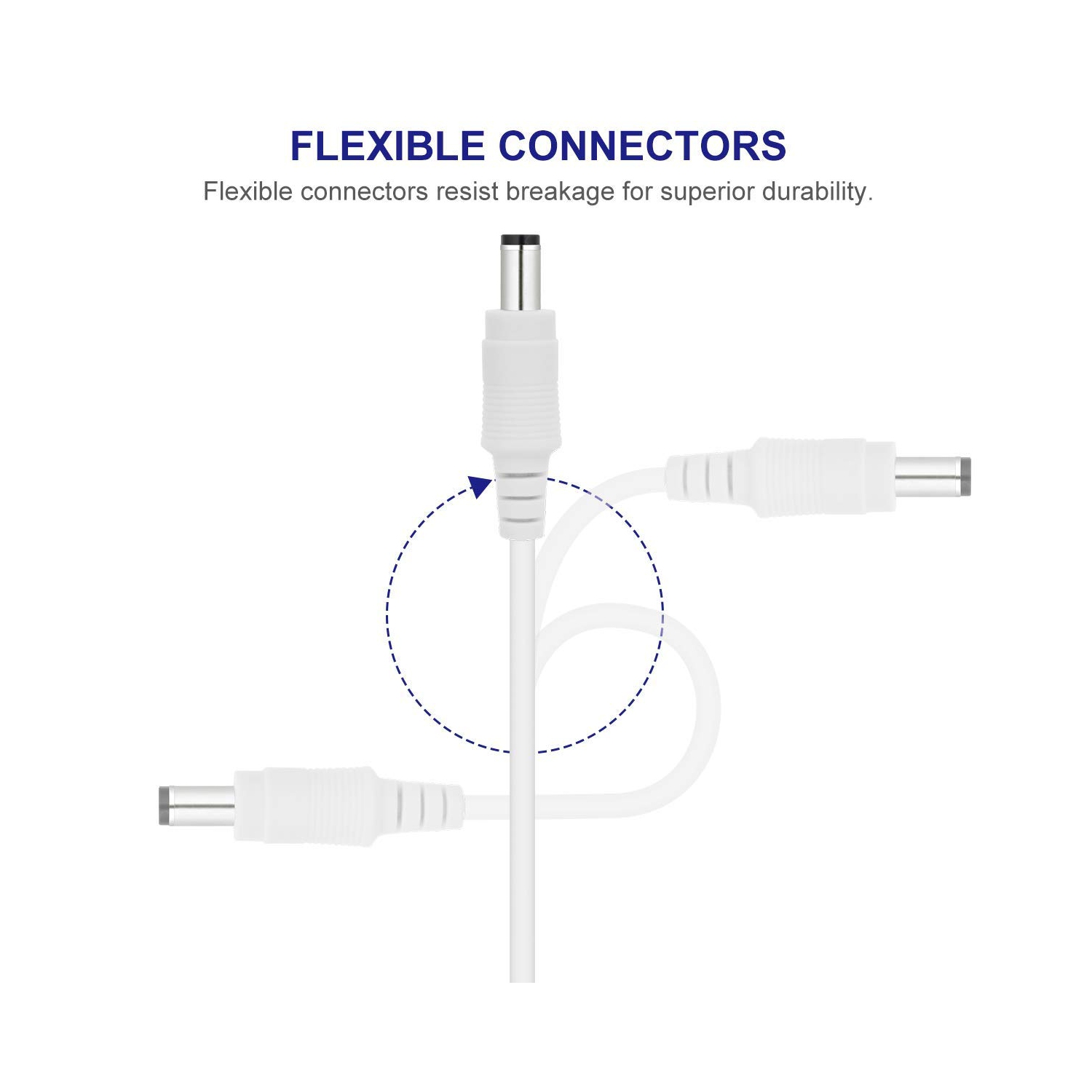 Power Extension Cable, 2 Pack 33ft 2.1mm x 5.5mm, Compatible with Universal 12V DC Adapter Cord or Wall Charger for Security Camera IP Camera/DVR/NVR