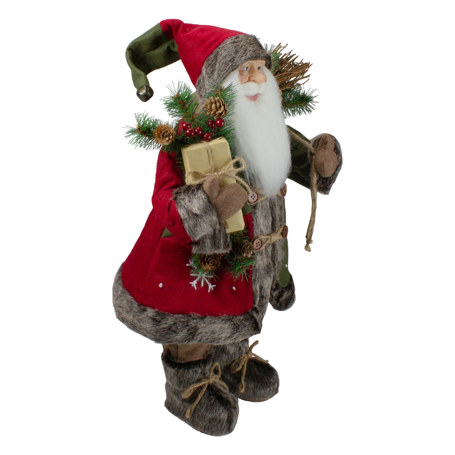 24" Country Rustic Santa Claus with Snowflake Jacket Christmas Figure