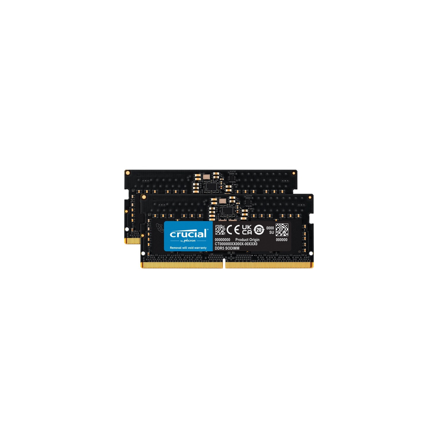 Crucial 16GB (2x8GB) RAM DDR5 4800MHz CL40 Black Laptop Memory (CT2K8G48C40S5)