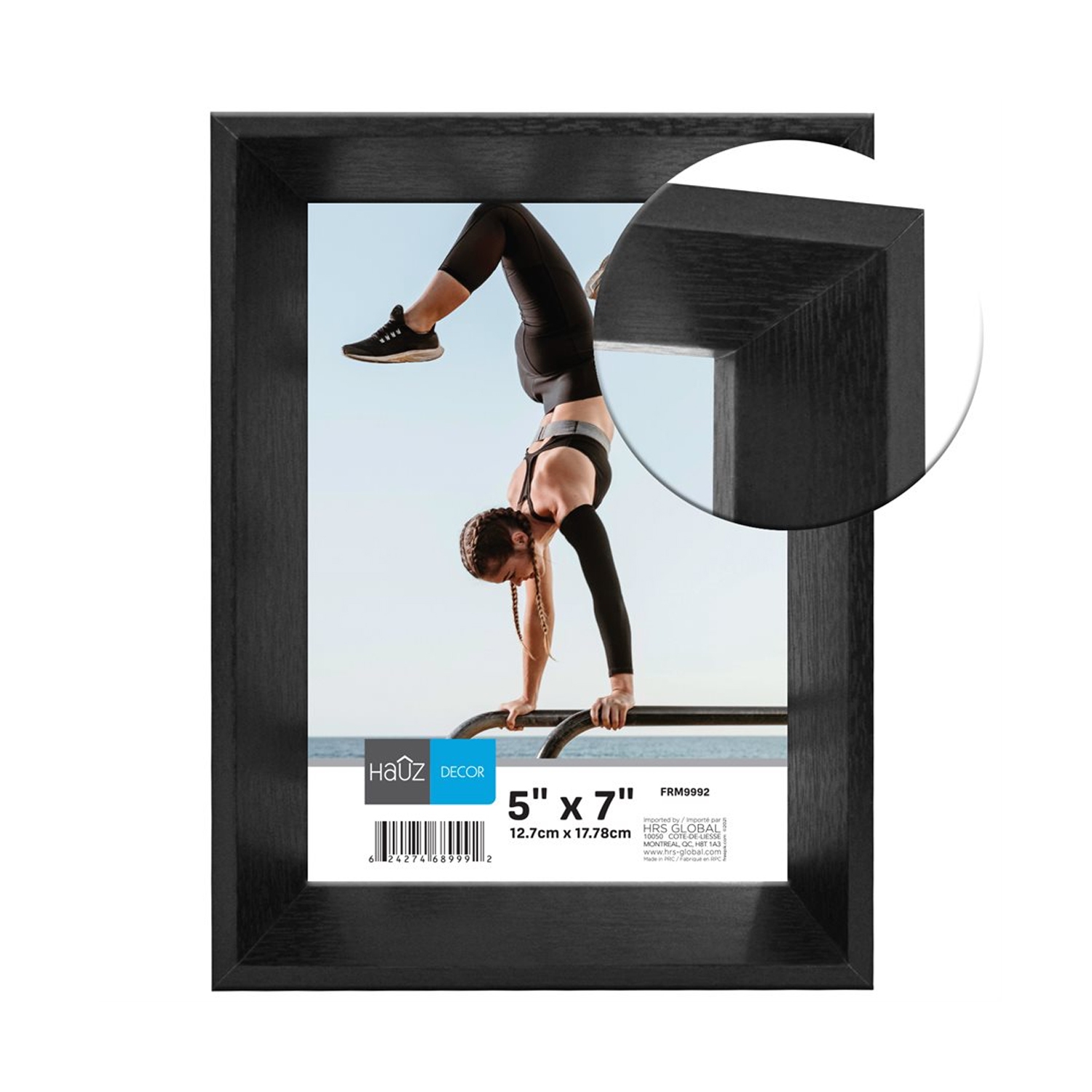 Hauz FRM9992 - 5x7 Cadre de Photo Style Boite Noir