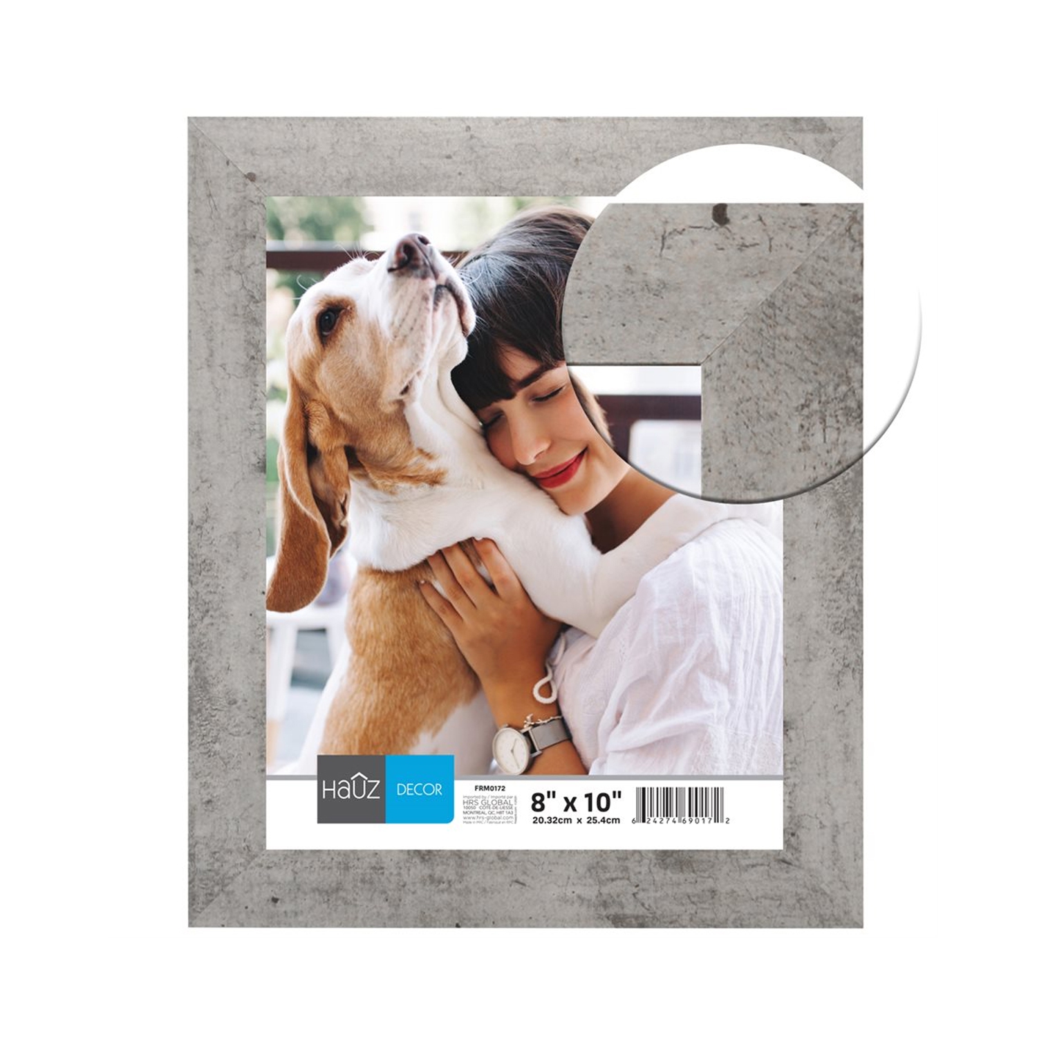 Hauz FRM0172 - 8x10 Picture Frame Marble Texture Grey