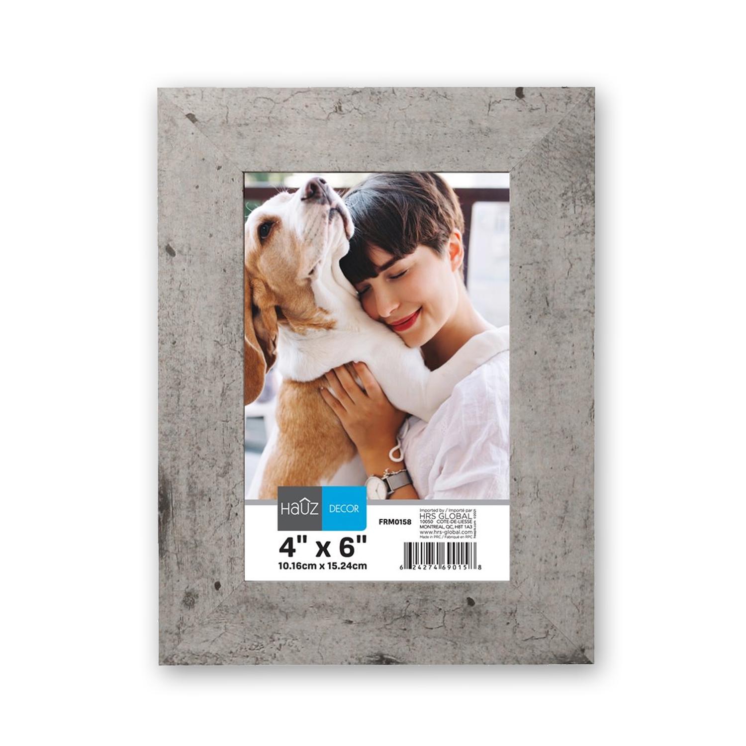 Hauz FRM0158 - 4x6 Cadre de Photo Texture Marbre Gris