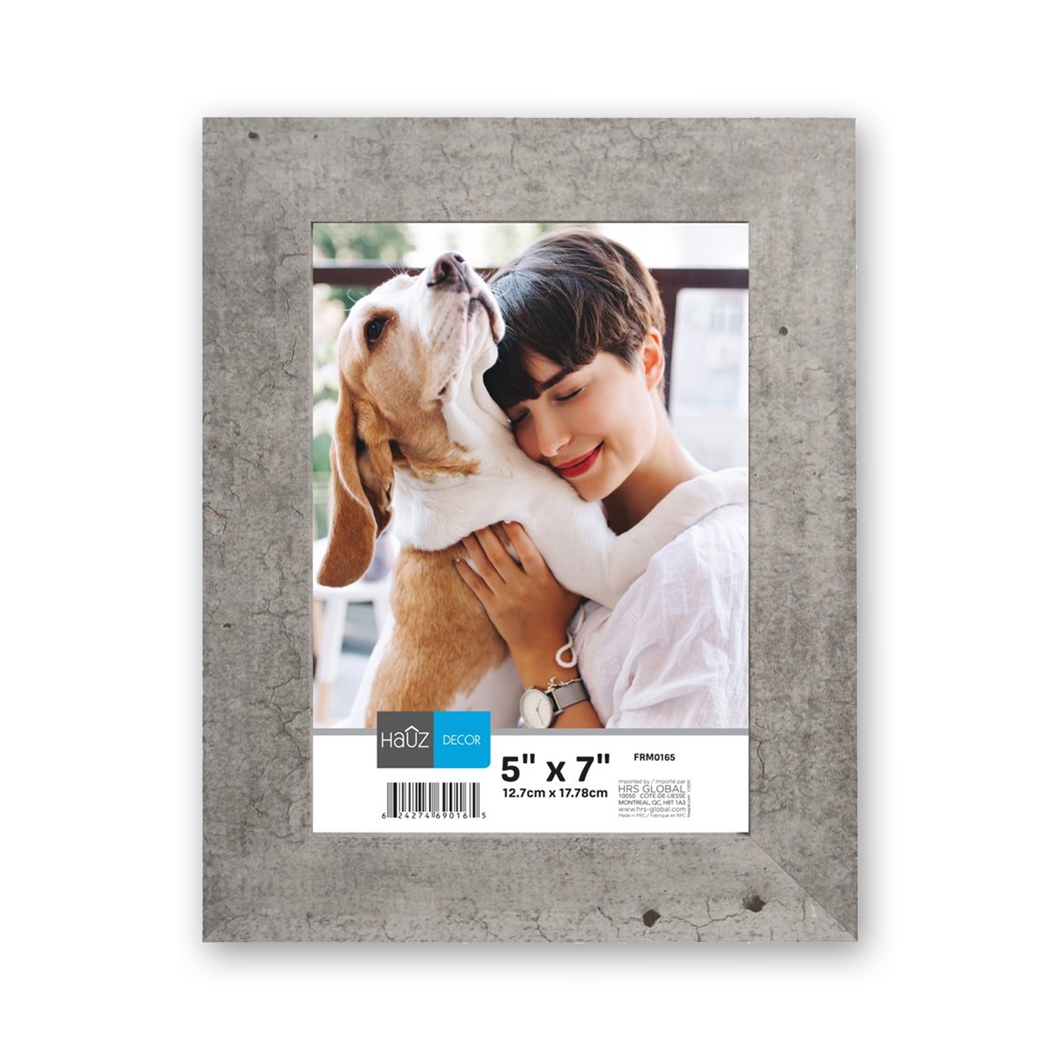 Hauz FRM0158 - 5x7 Cadre de Photo Texture Marbre Gris