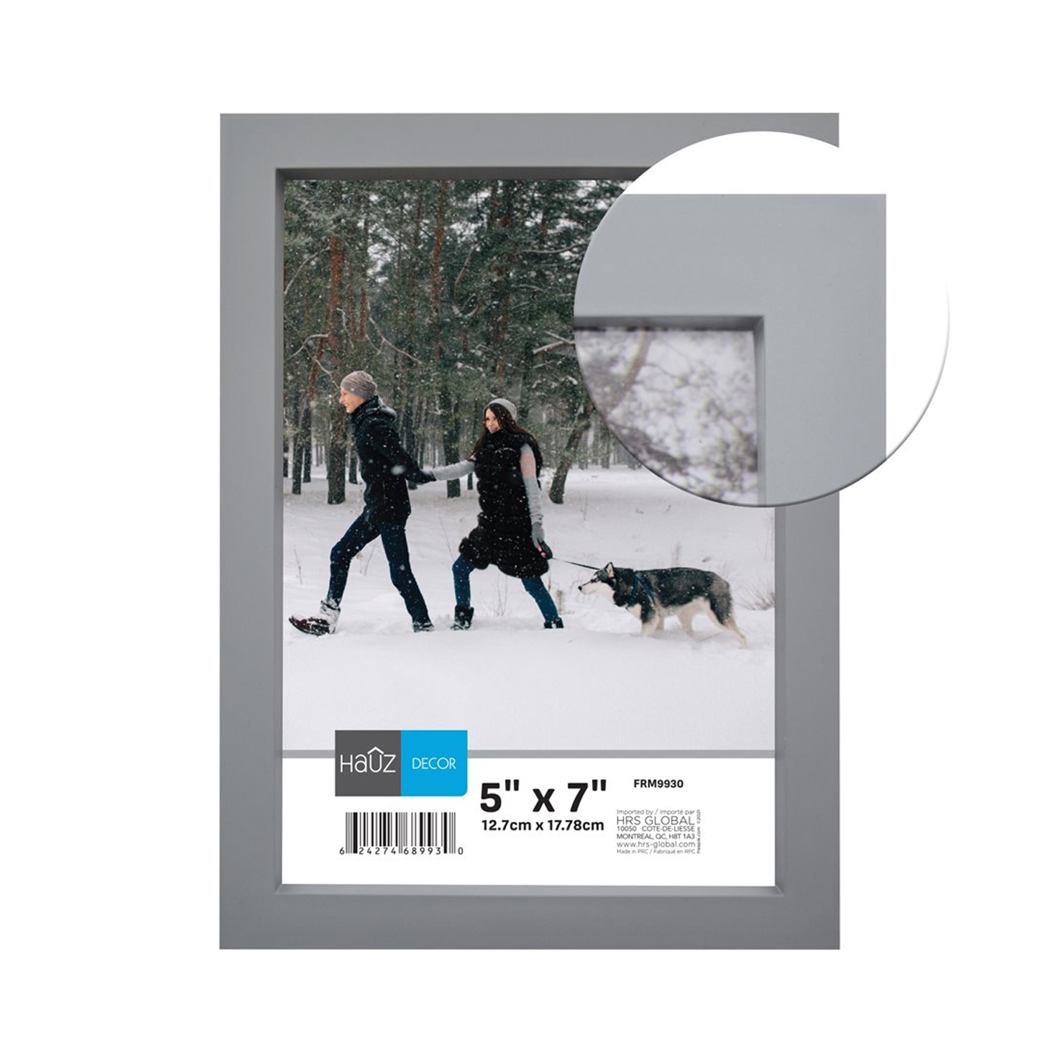 Hauz FRM9930 - 5x7 Cadre de Photo Gris