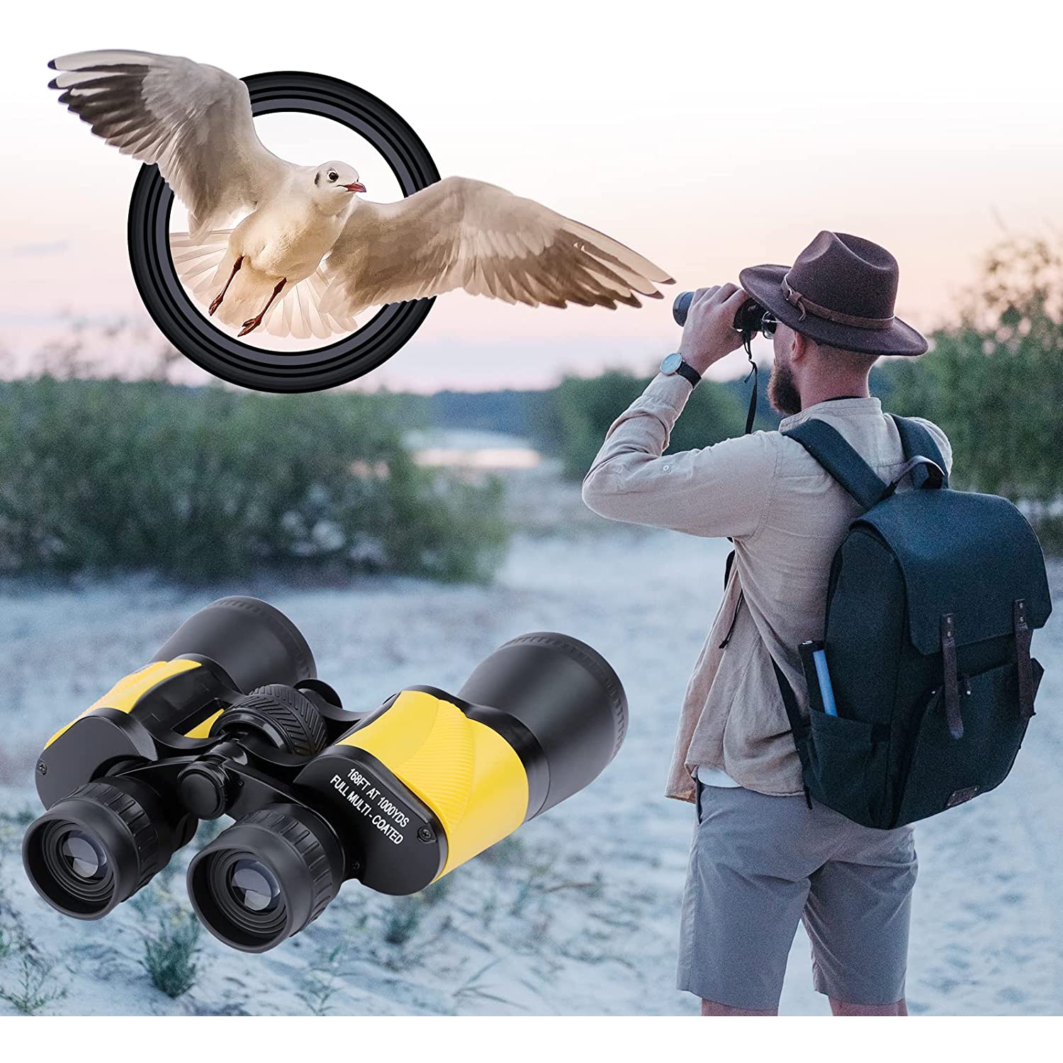 20X50 Binoculars for Adults Kids, with Clear Low Light Vision, Powerful Binoculars for Bird Watching Hunting Stargazing