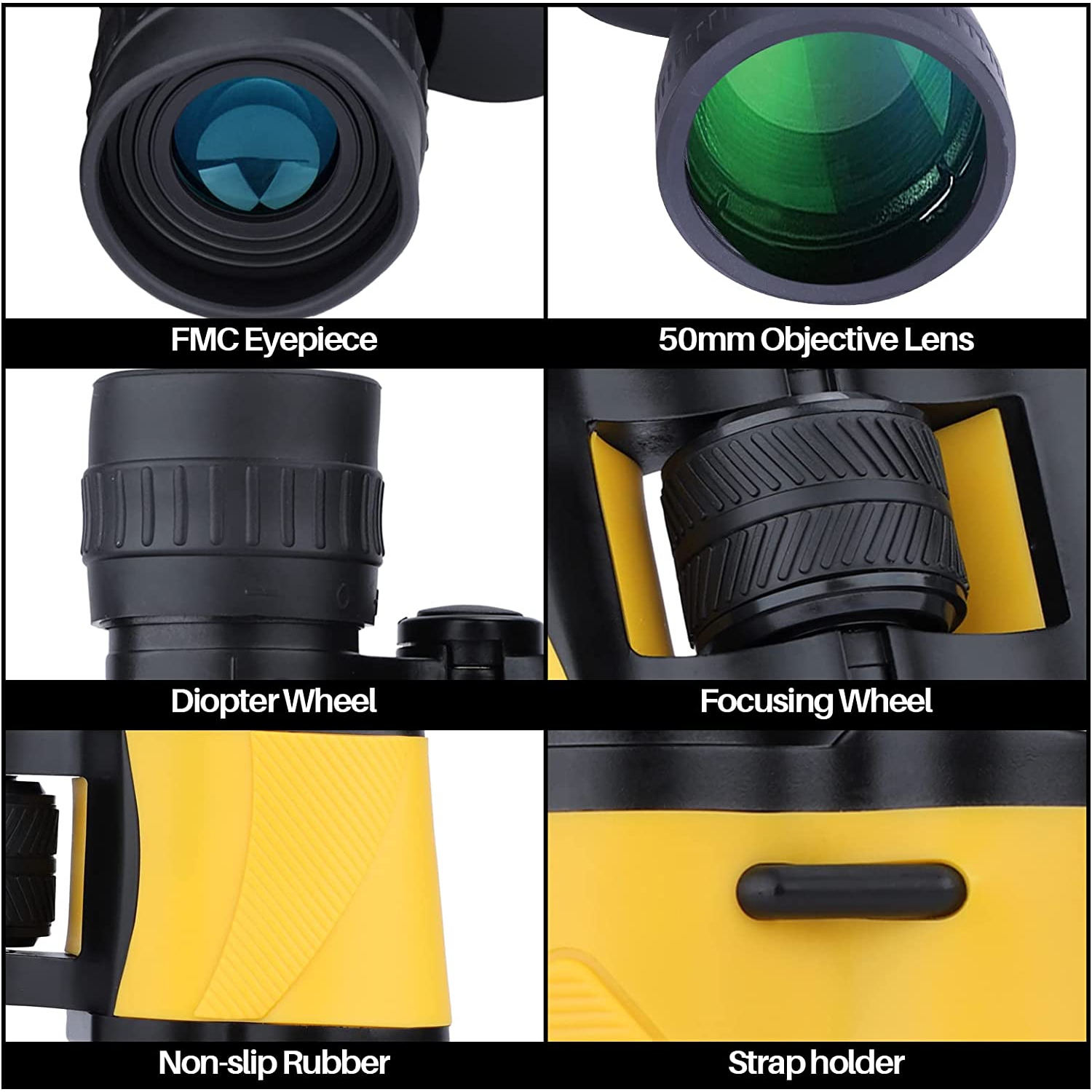 20X50 Binoculars for Adults Kids, with Clear Low Light Vision, Powerful Binoculars for Bird Watching Hunting Stargazing