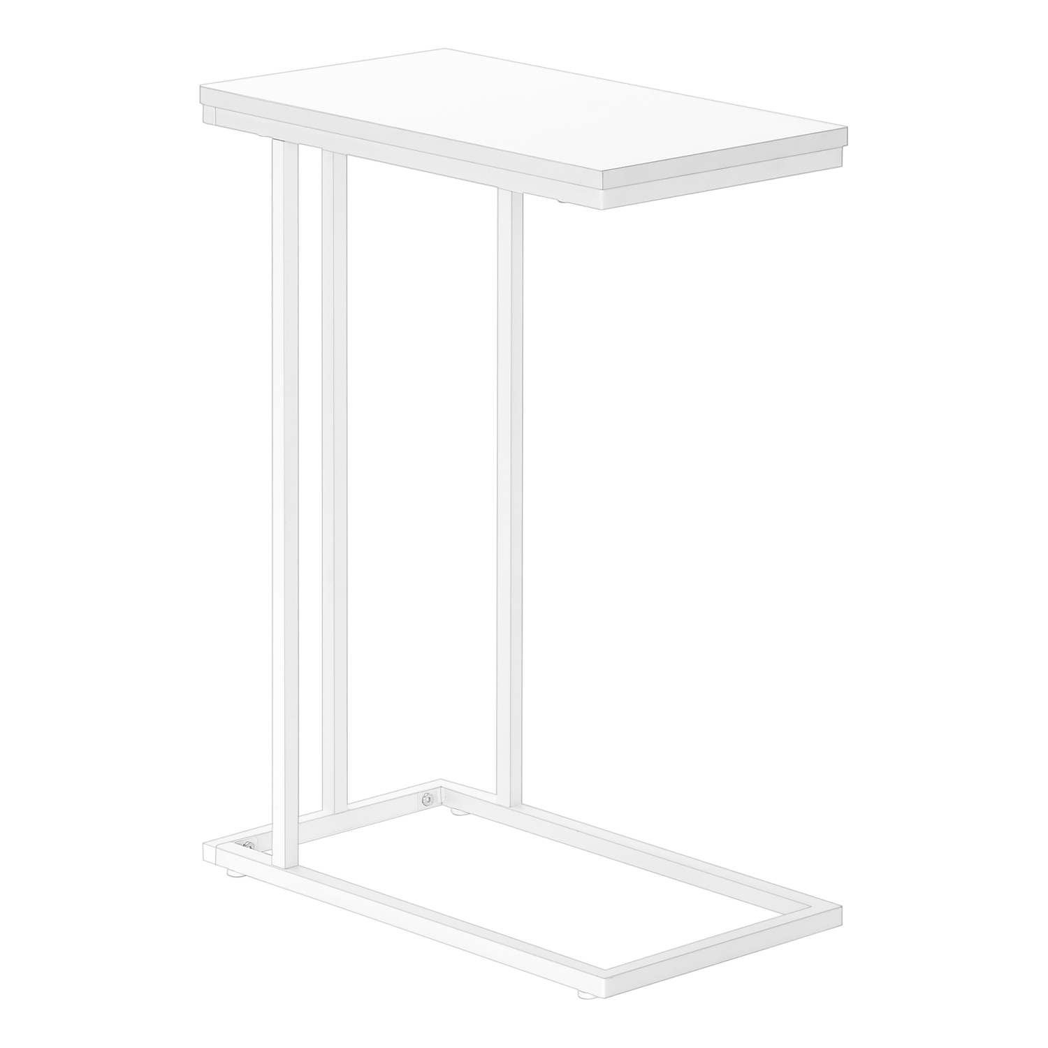 ACCENT TABLE - 25"H /WHITE / WHITE METAL