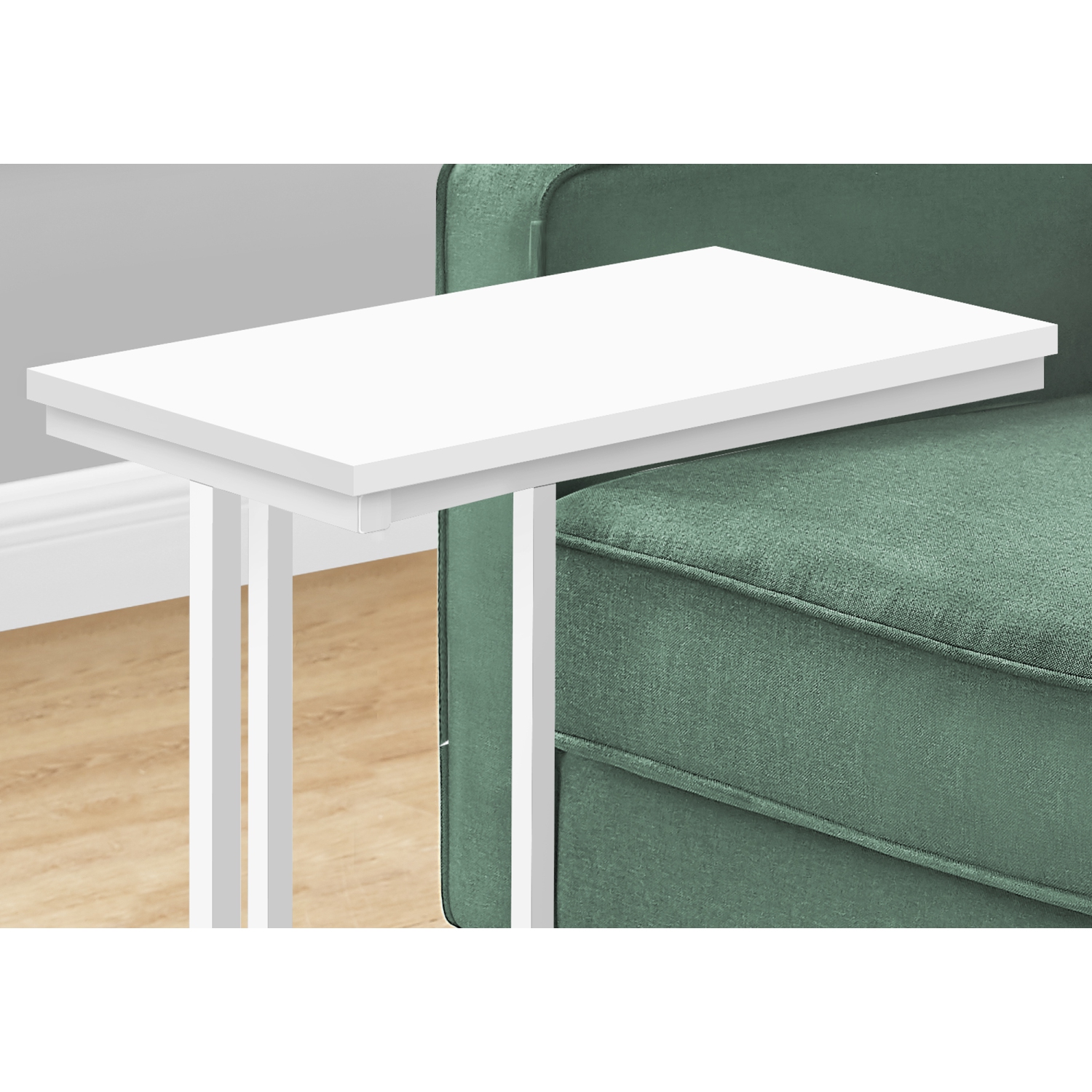 ACCENT TABLE - 25"H /WHITE / WHITE METAL
