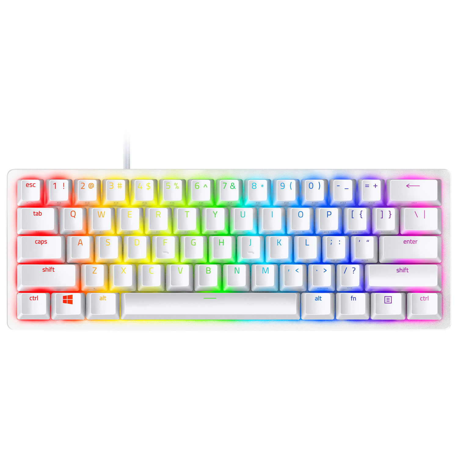 Razer Hunstman Backlit Mechanical Doubleshot PBT Clicky TKL Ergonomic Gaming Keyboard -Mercury -English