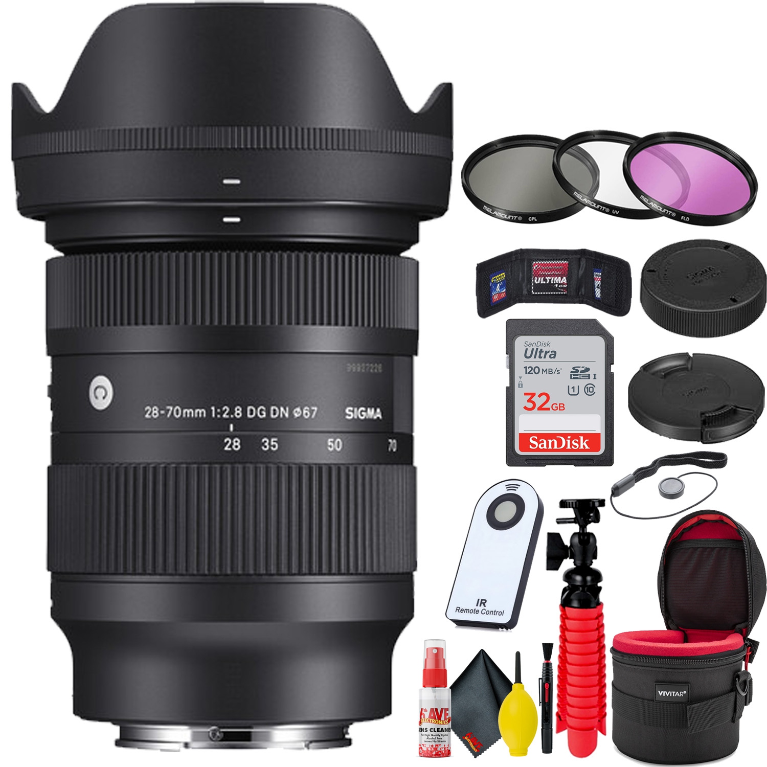 Sigma 28-70mm f/2.8 DG DN Contemporary Lens for Sony E + 32GB SD