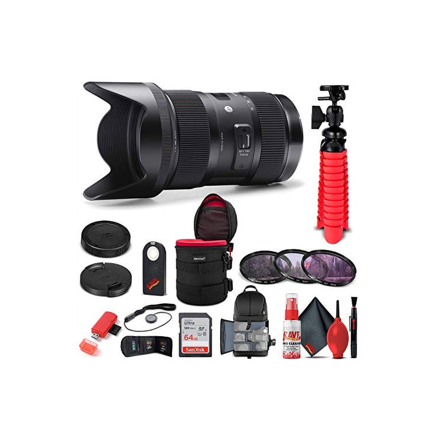 Sigma 18-35mm f/1.8 DC HSM Art Lens for Canon EF Bundle