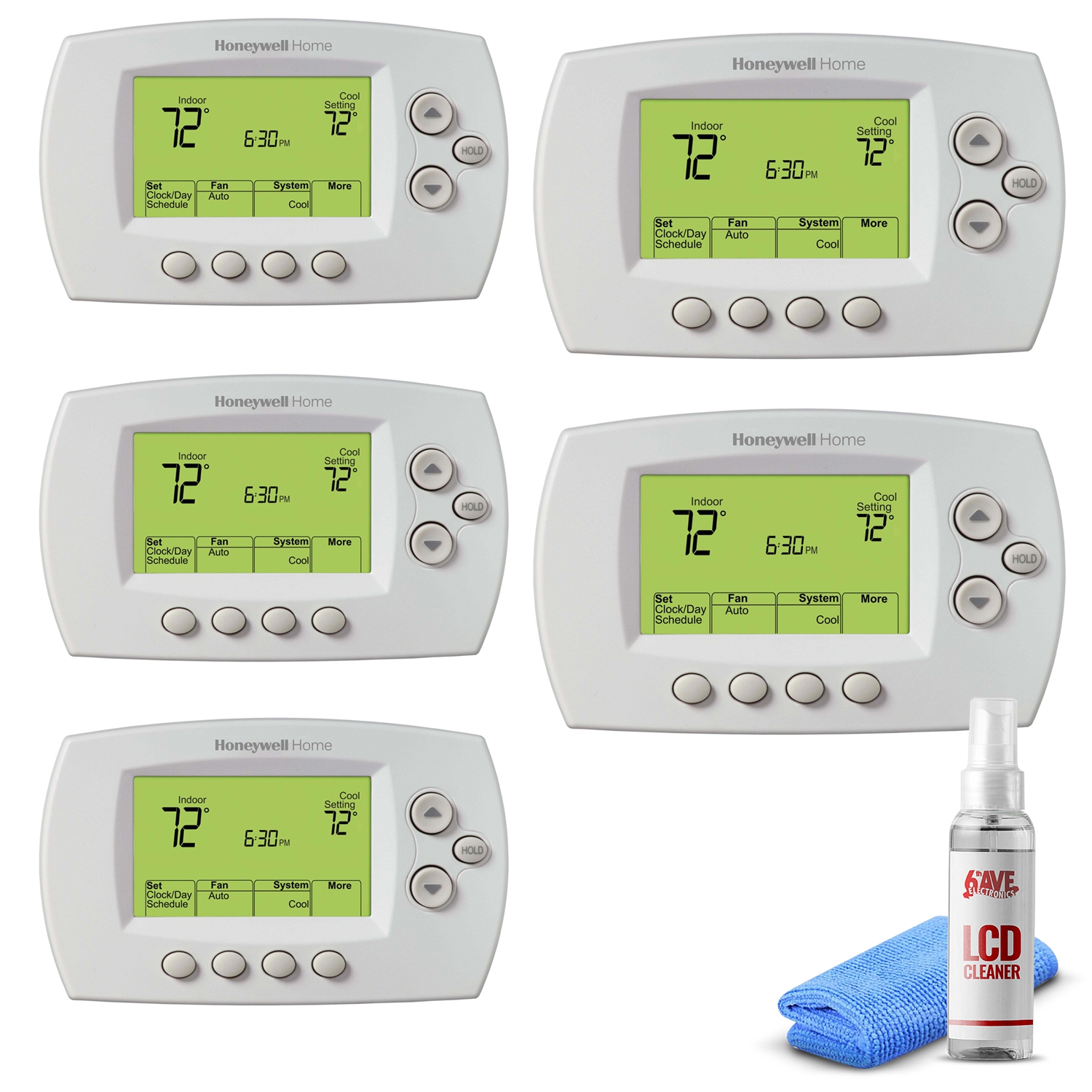 Ensemble de 5 thermostats programmables FocusPRO sans fil de Honeywell