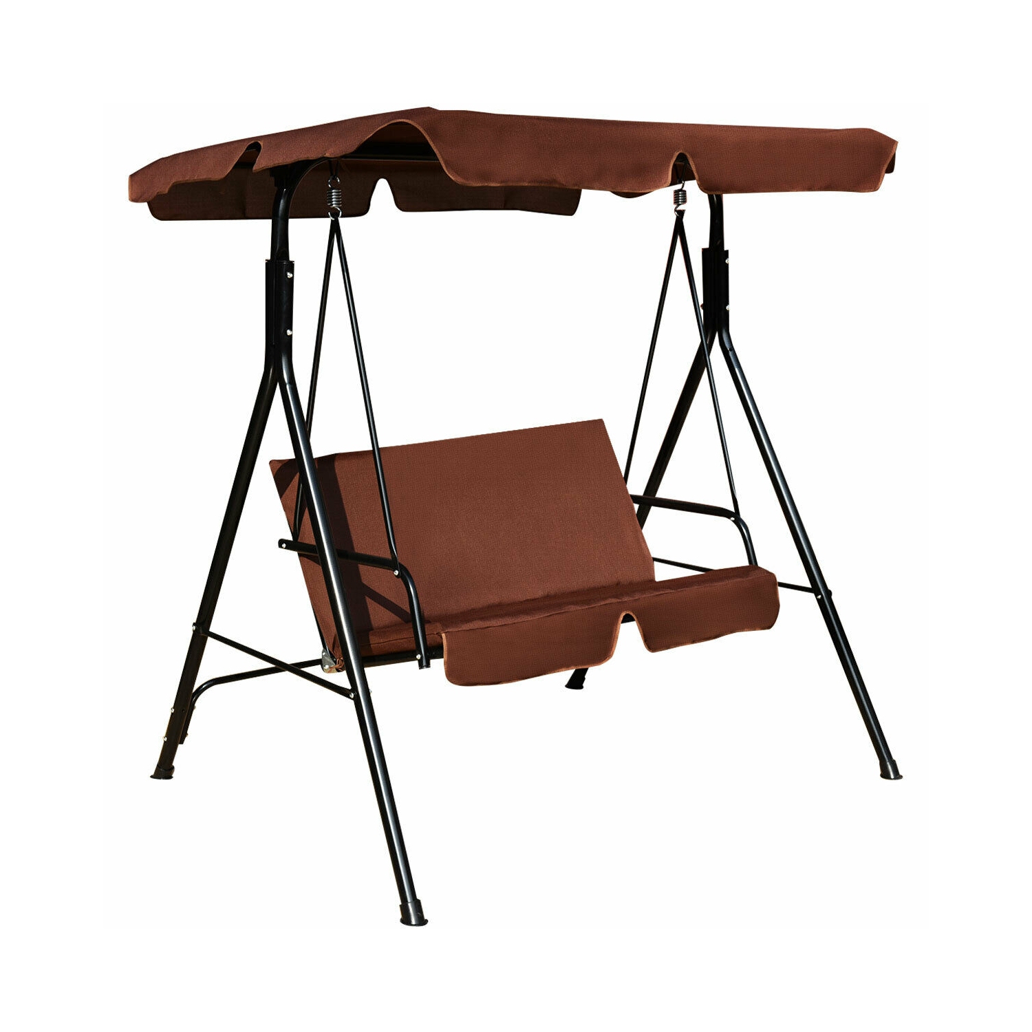 Balançoire à auvent 2 places résistante aux intempéries pour pelouse de jardin