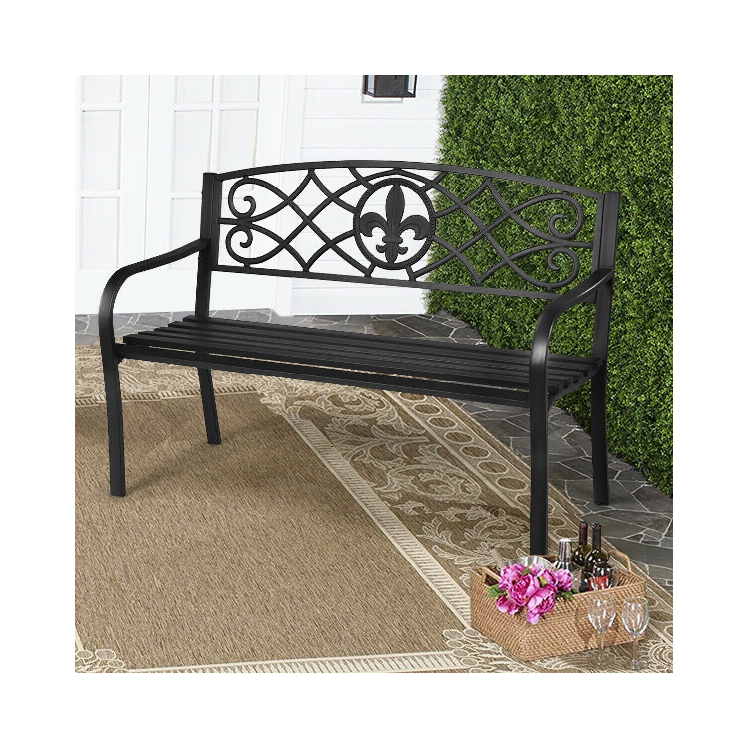 Patio Park Yard – Banc d’extérieur en acier