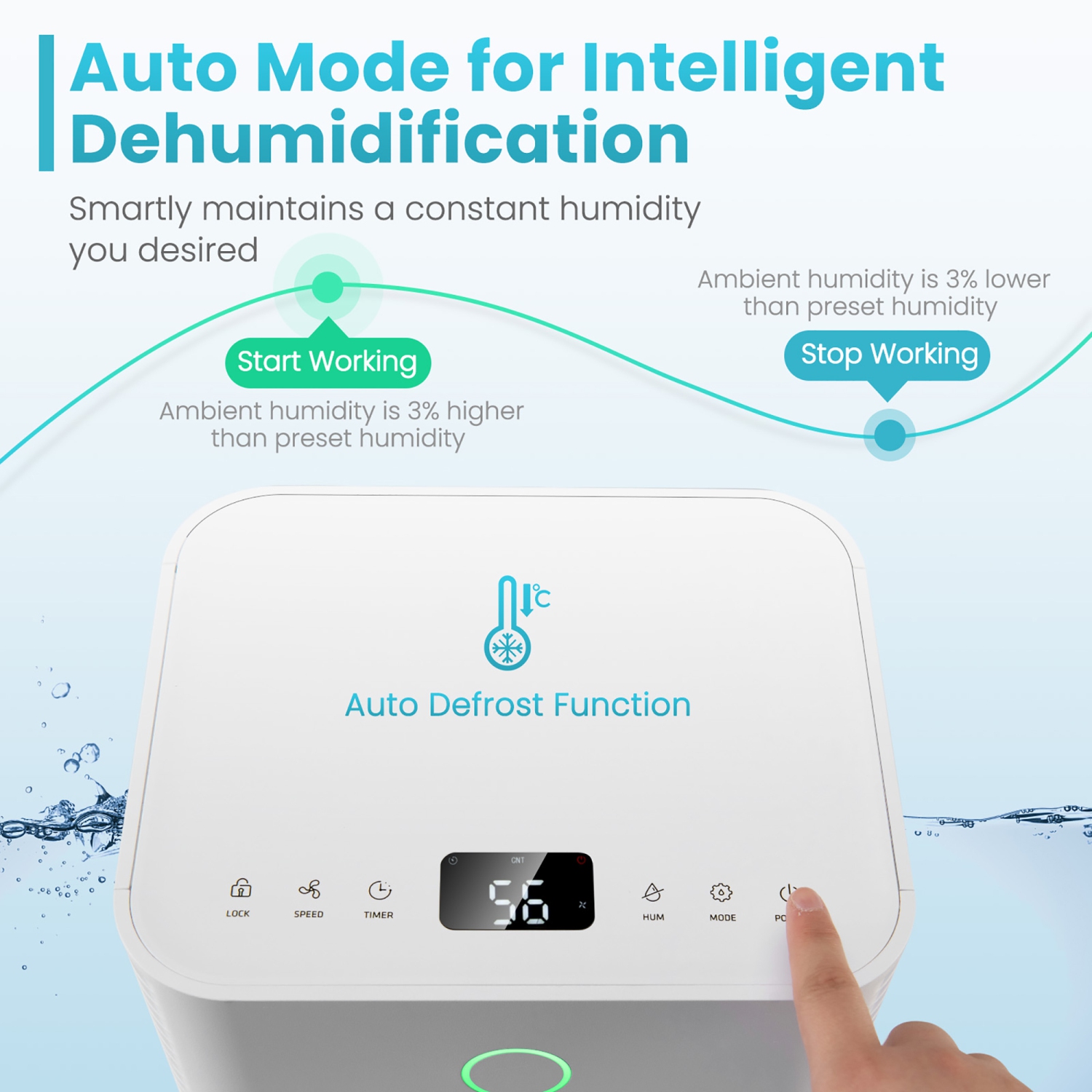 Costway 1750 Sq. ft 32 Pints Dehumidifier w/ Auto Defrost & 24H Timer Drain Hose