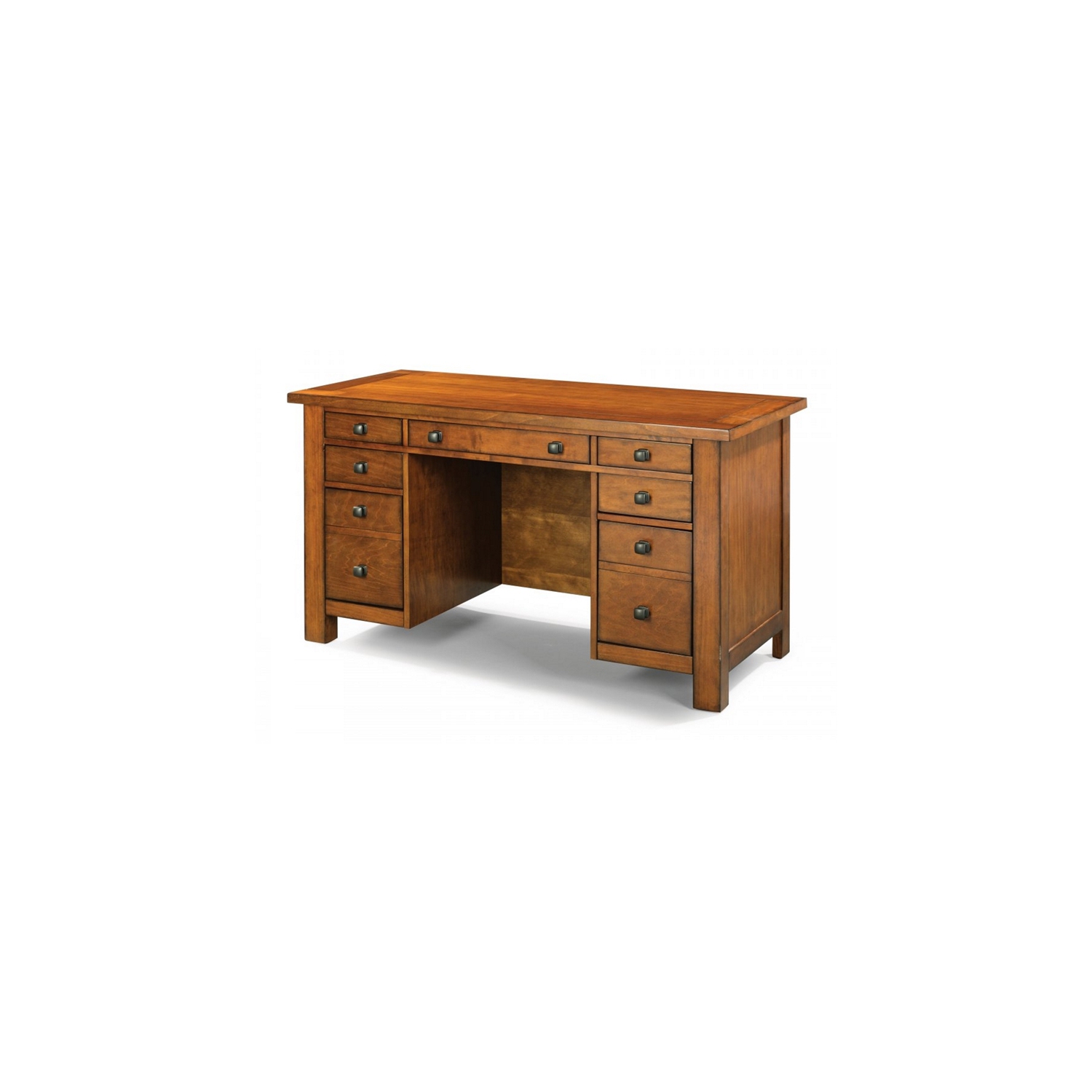 Homestyles Tahoe Wood Pedestal Desk in Brown
