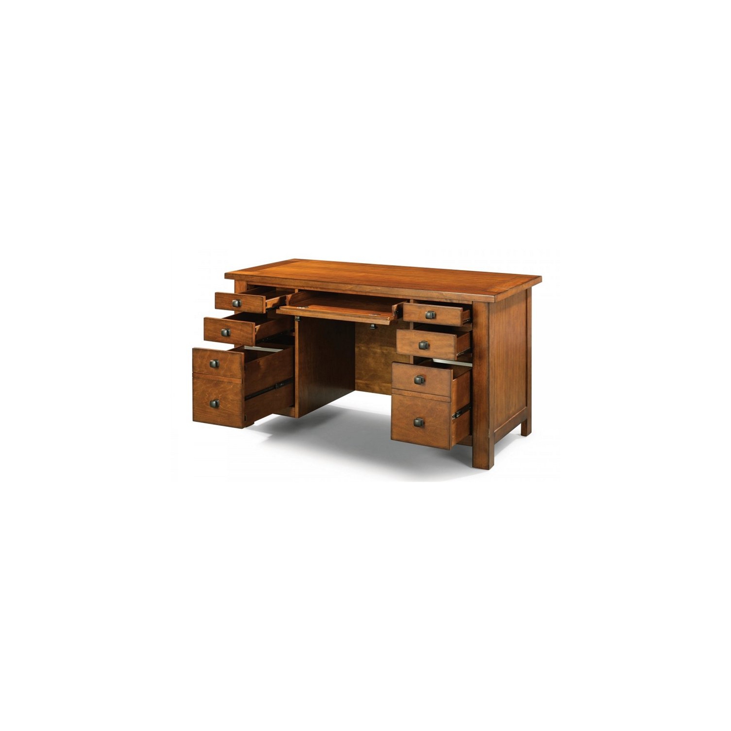 Homestyles Tahoe Wood Pedestal Desk in Brown