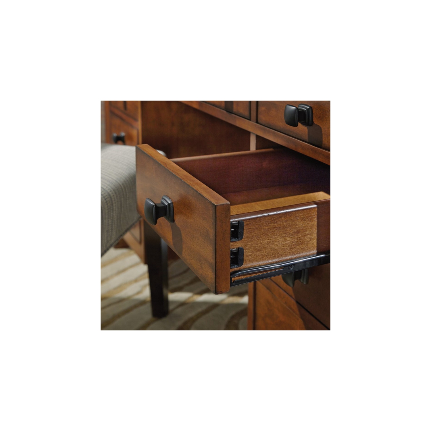 Homestyles Tahoe Wood Pedestal Desk in Brown