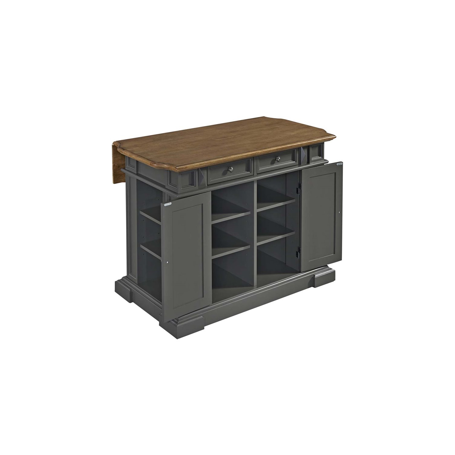 Homestyles Americana Wood Kitchen Island in Gray