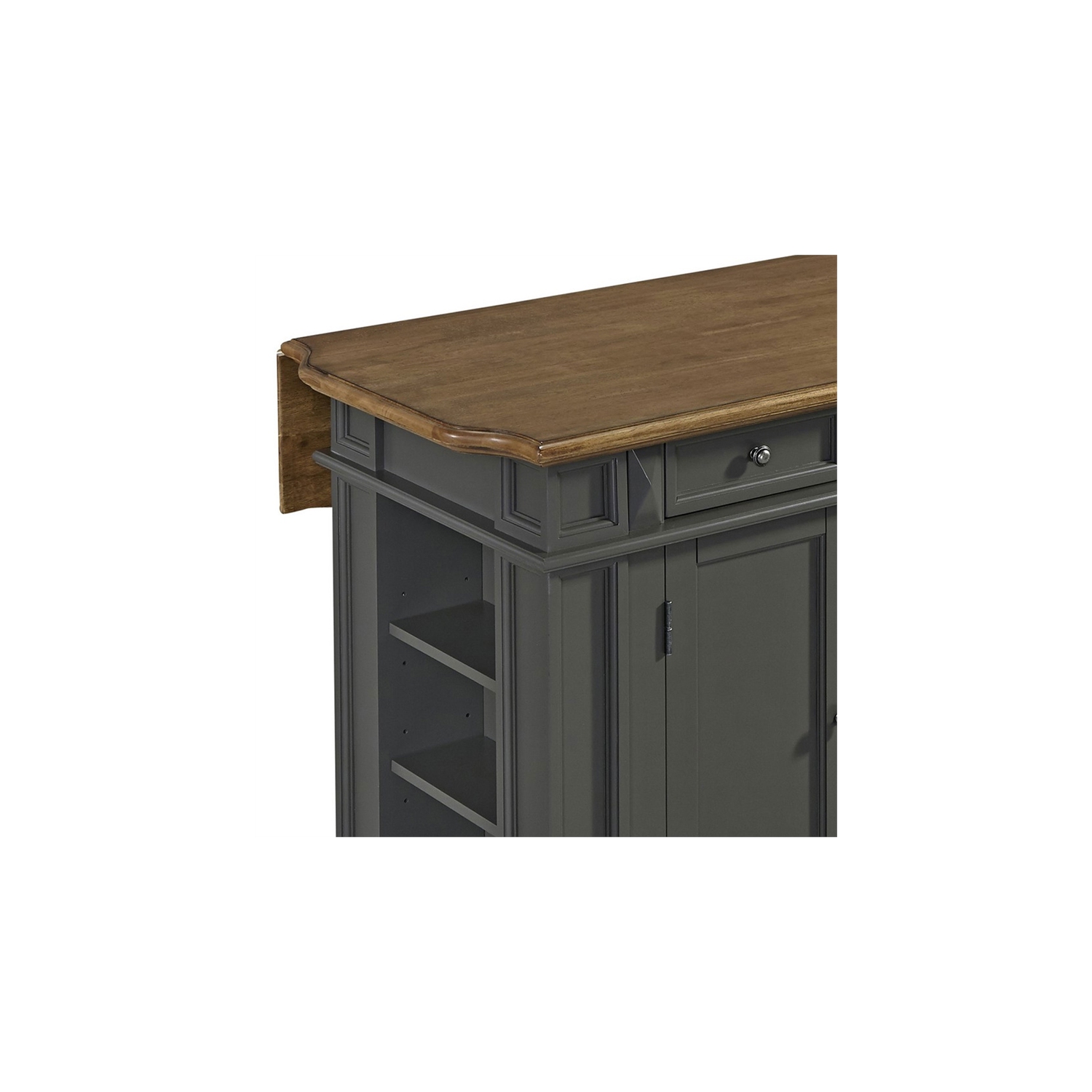 Homestyles Americana Wood Kitchen Island in Gray