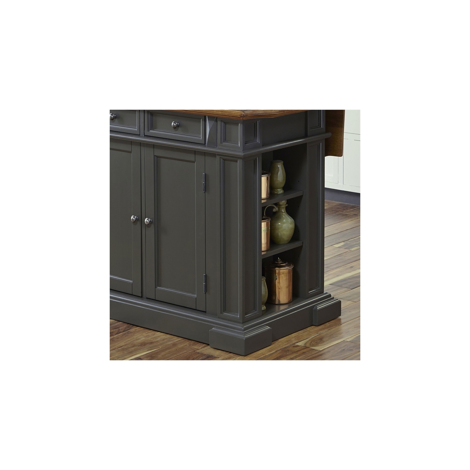 Homestyles Americana Wood Kitchen Island in Gray