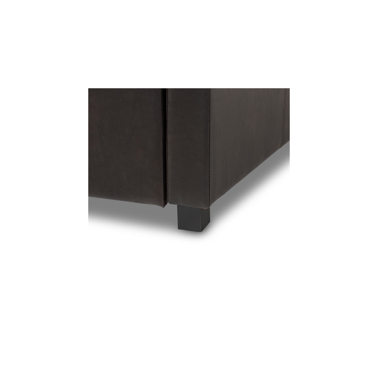 Bowery Hill Modern Faux Leather Twin Daybed with Trundle in Brown