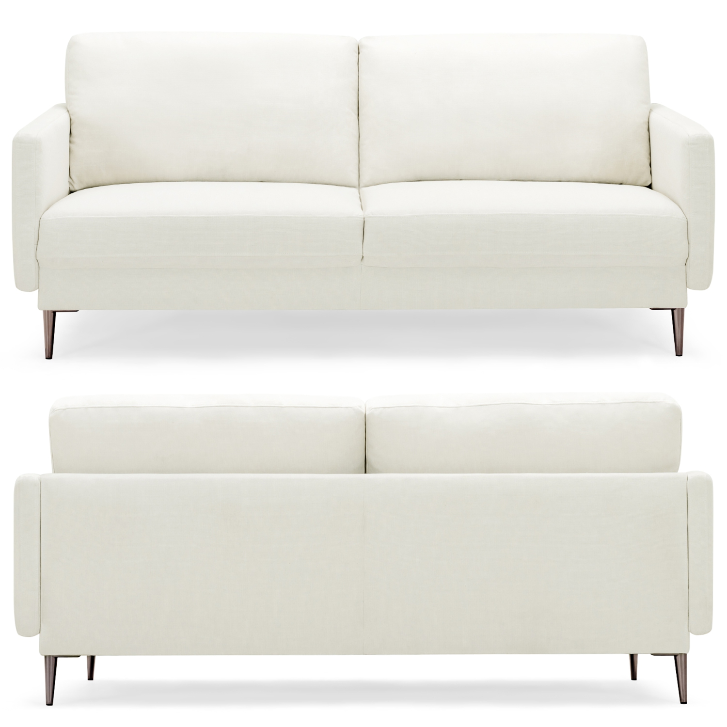 Costway 76.5" Fabric Sofa Couch Living Room Small Apartment Furniture w/ Metal Leg